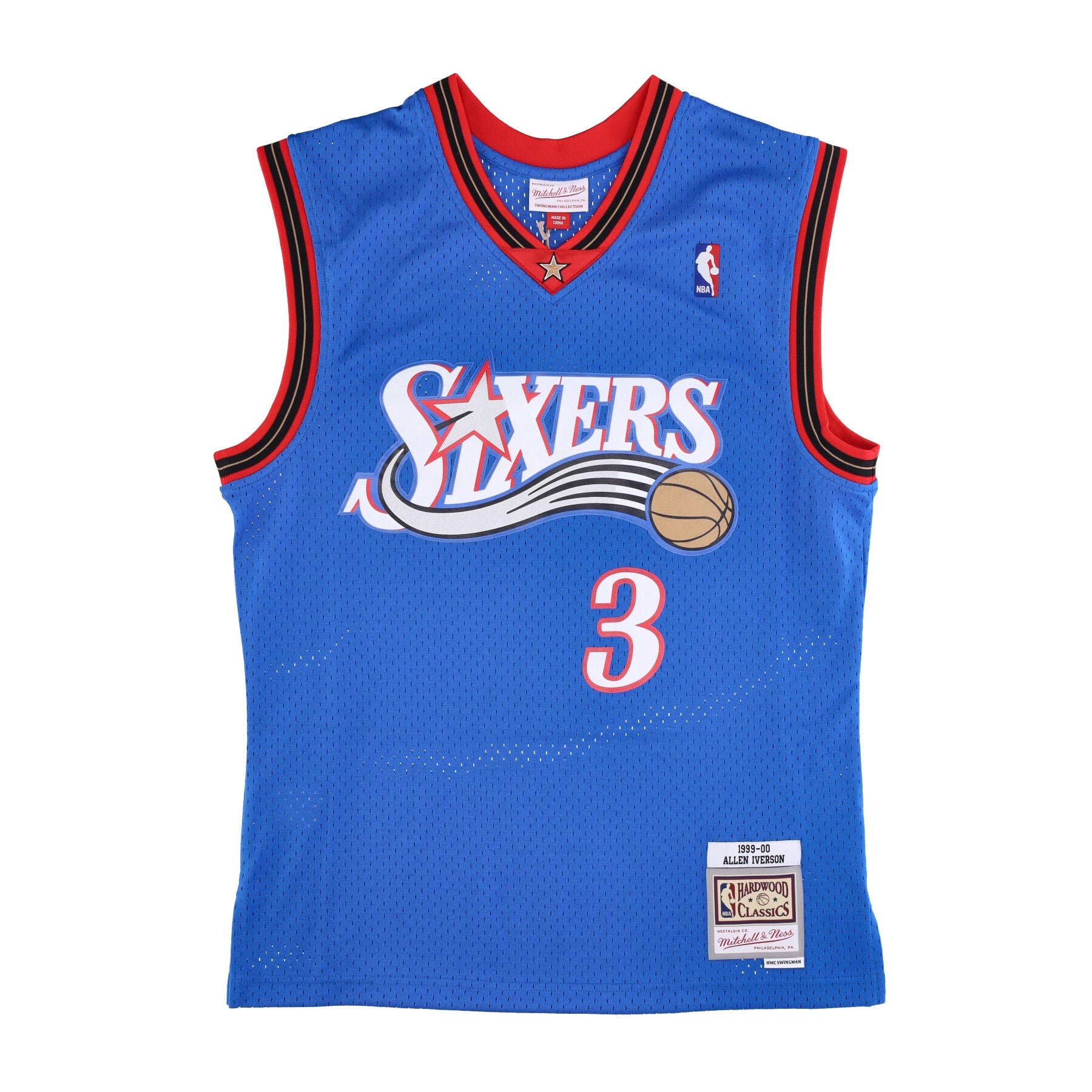 Men's Basketball Tank Top Nba Swingman Jersey Hardwood Classics No 3 Allen Iverson 1999-00 Phi76e Original Team Colors