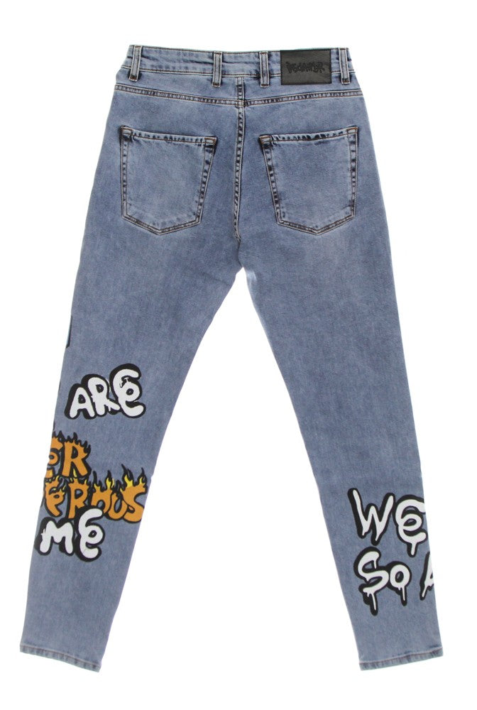 Herrenjeans You Are Super Dangerous Jeans Blue Denim