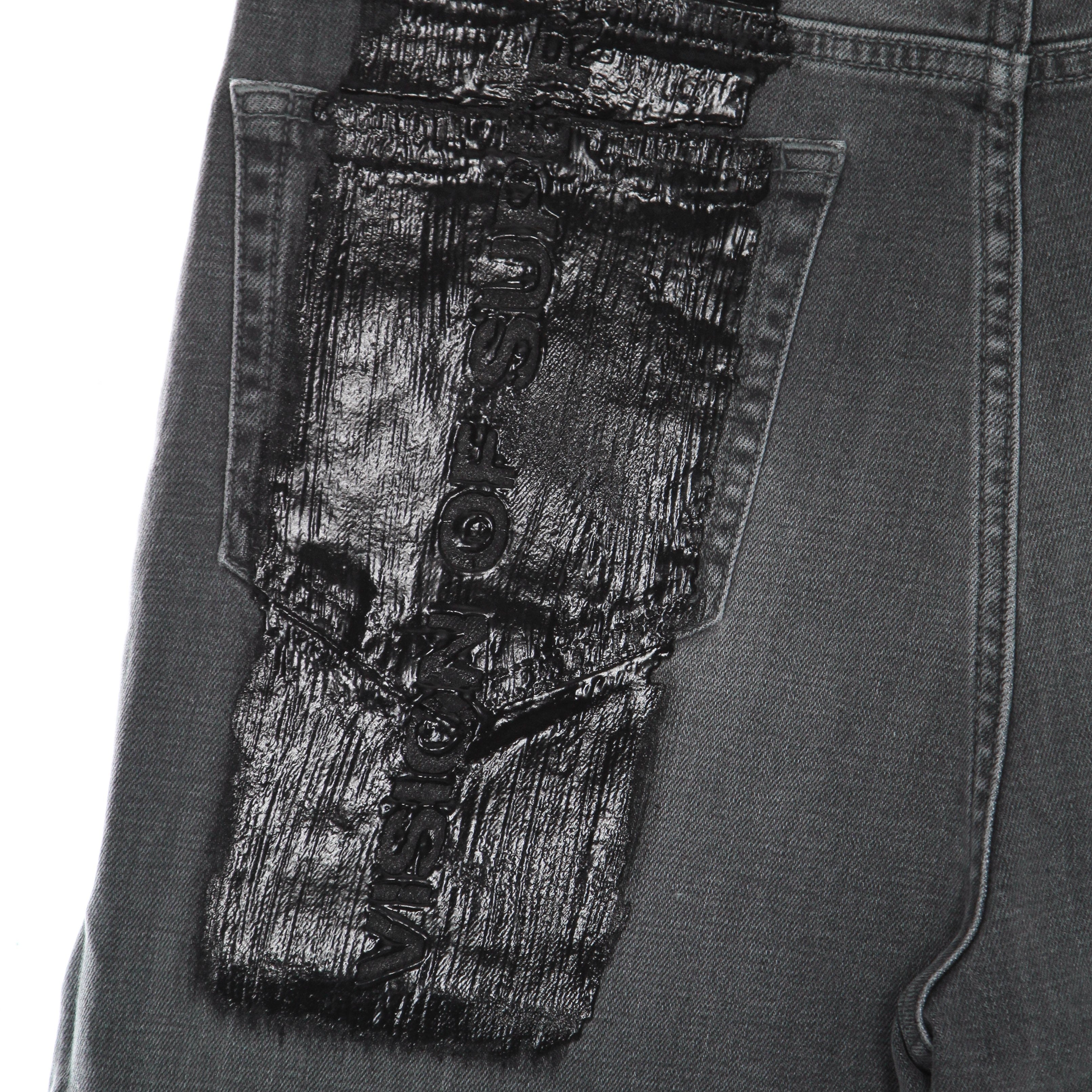 Jean en revêtement noir jeans jeans gris