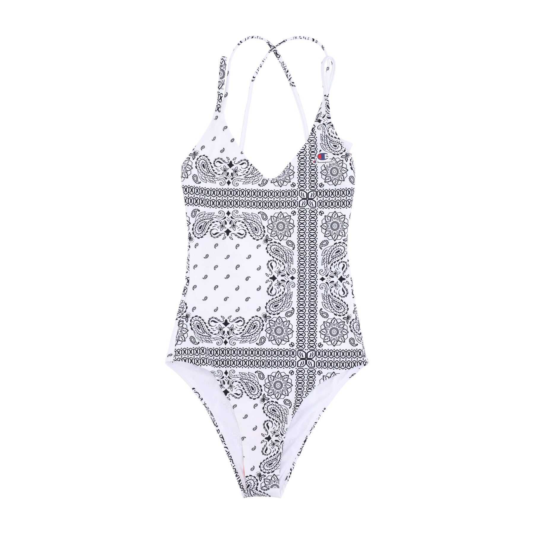 Einteiliger Badeanzug für Damen, Badeanzug, Weiß/Allover