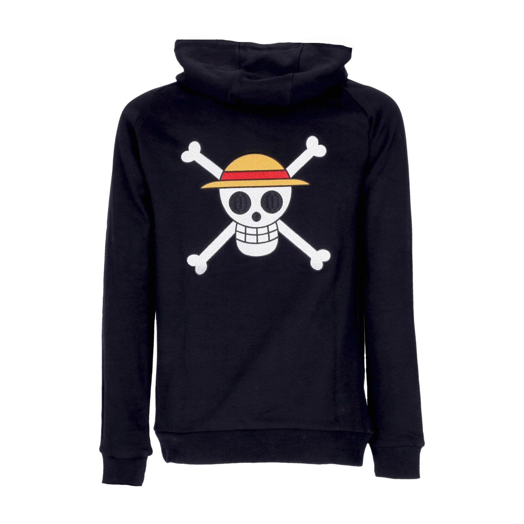 Felpa Leggera Cappuccio Uomo Luffy Skull Sweatshirt Hoodie Black