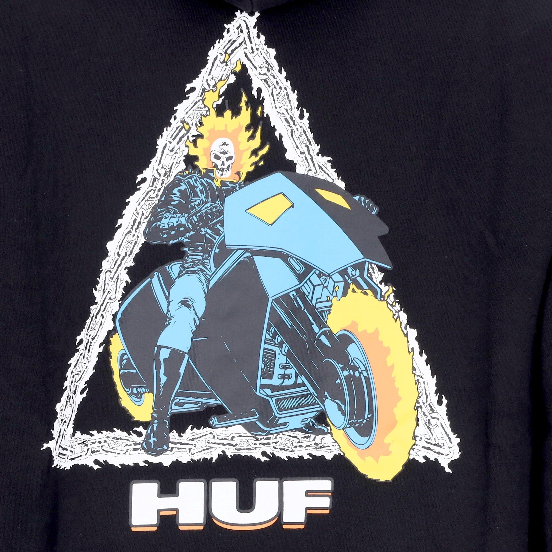 Huf, Felpa Cappuccio Uomo Ghost Rider Triple Triangle Po Hoodie X Marvel, 