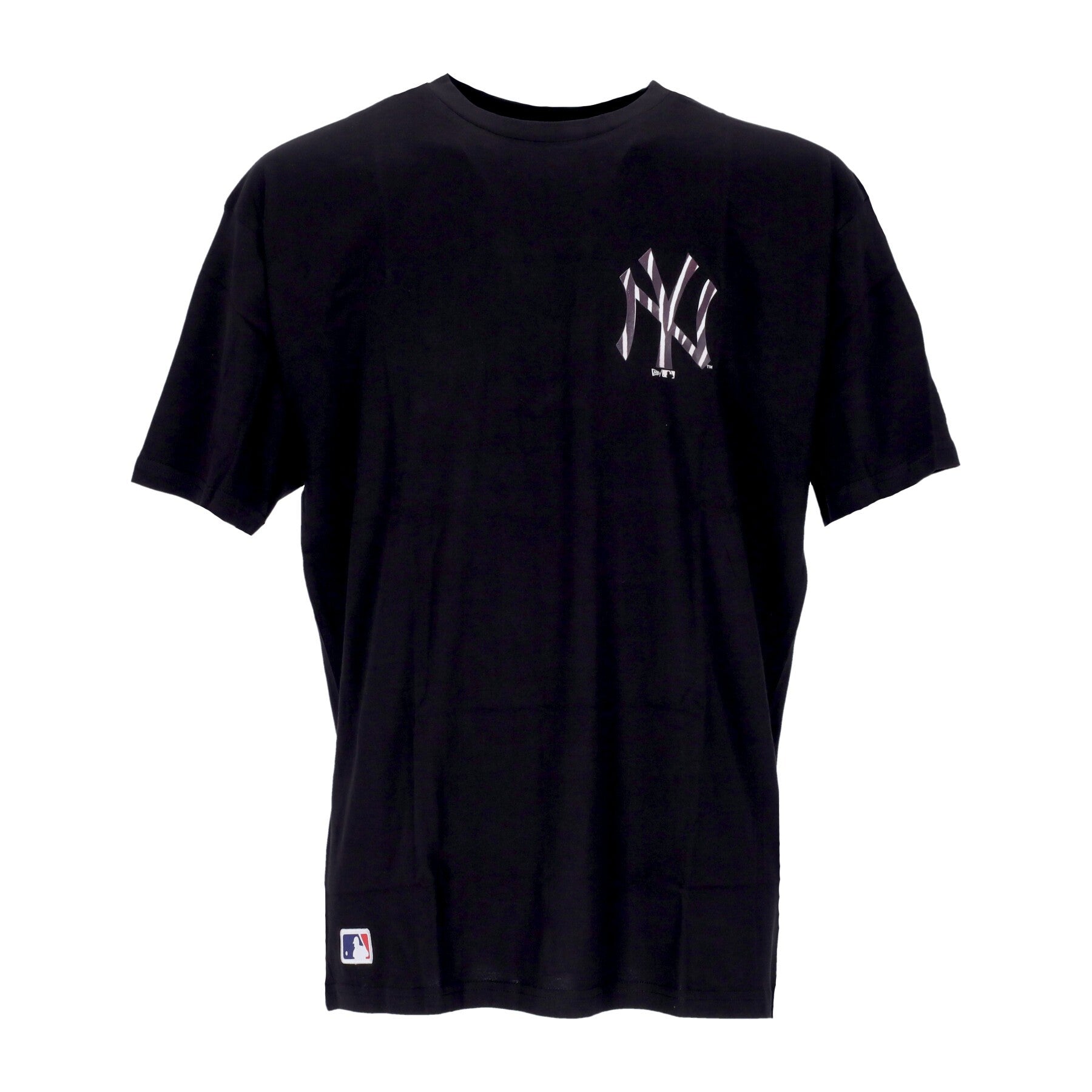 New Era, Maglietta Uomo Mlb Back Body Infill Print Oversize Tee Neyyan, Black/zebra White