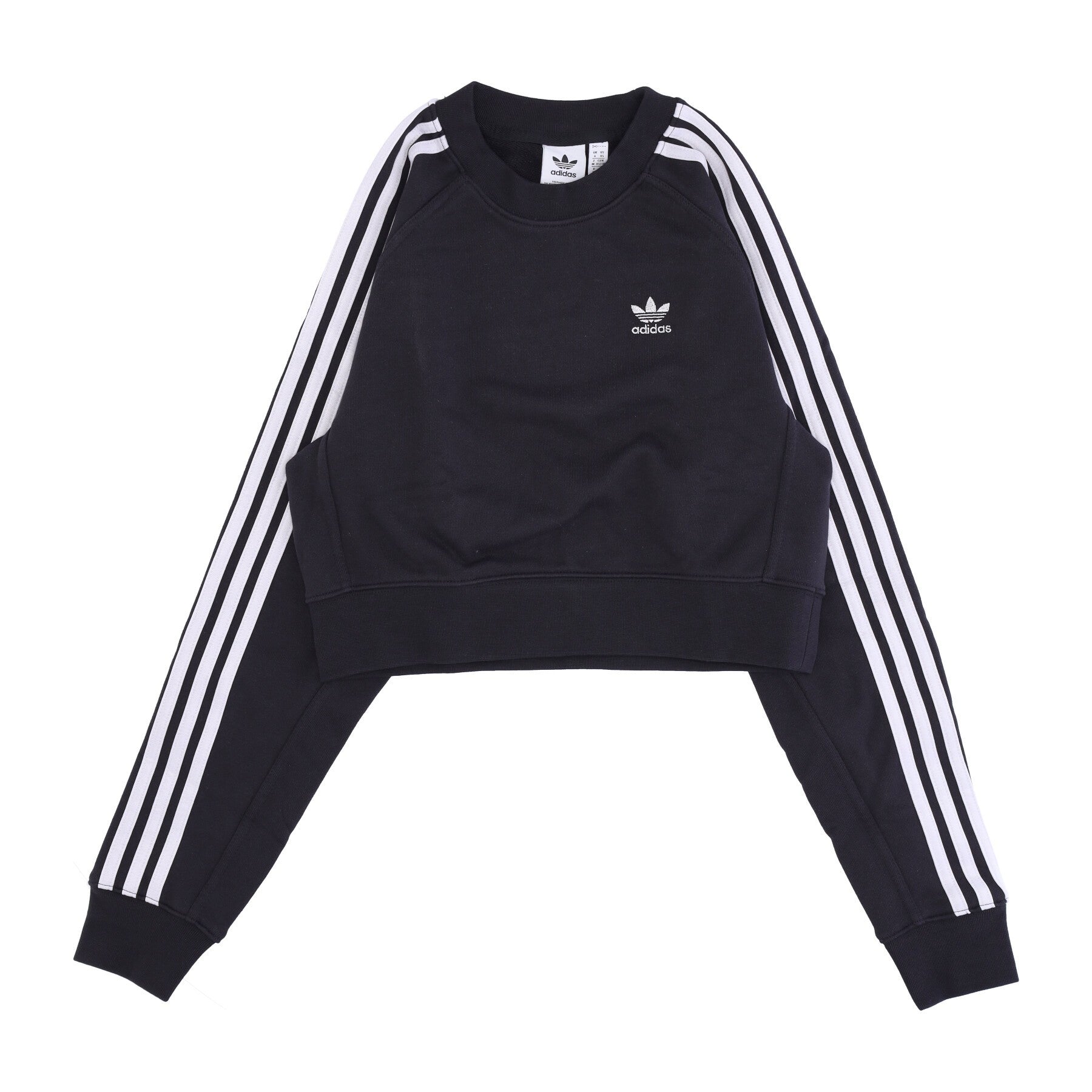 Adidas, Felpa Leggera Girocollo Corta Donna Adicolor Sweatshirt, Black