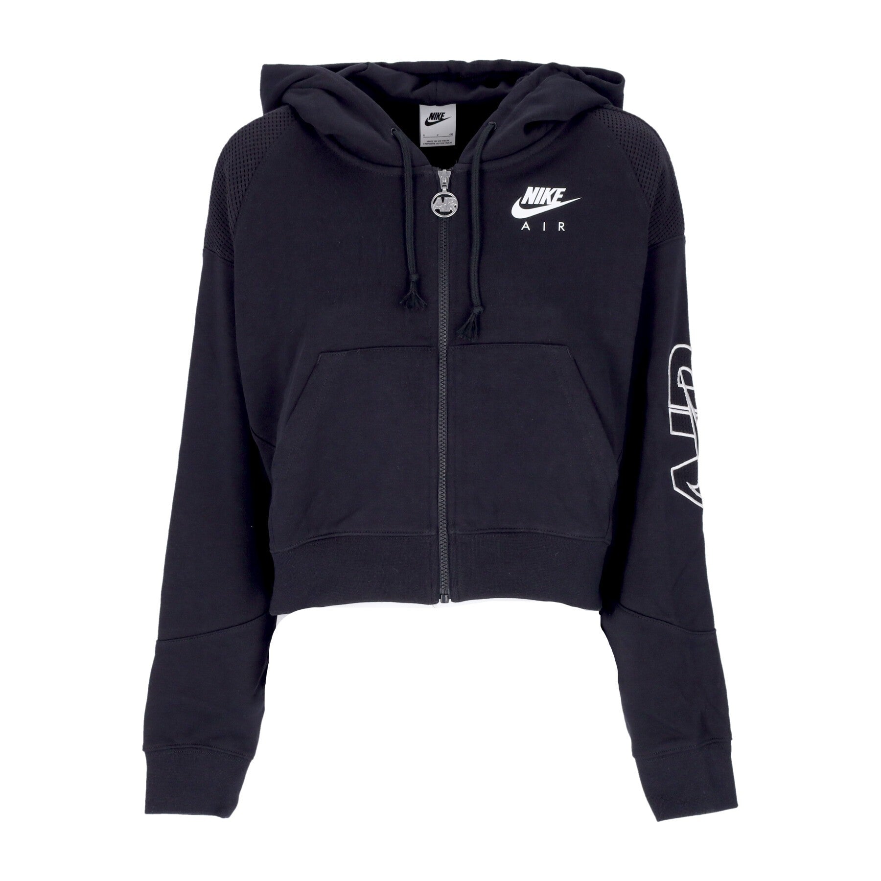 Women's Lightweight Zip Hoodie Oversized Full-zip Fleece Hoodie Black/black/white