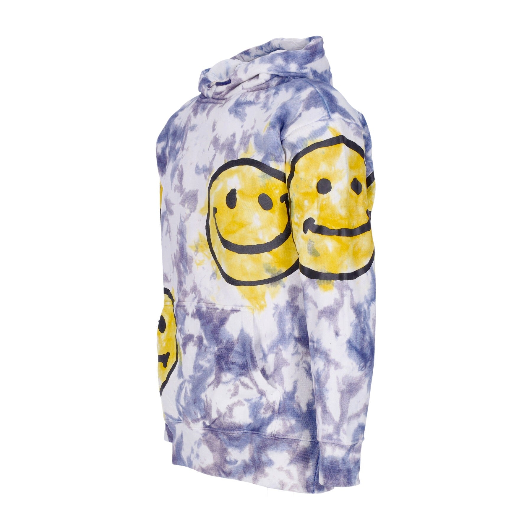 Felpa Cappuccio Uomo Sun Dye Hoodie X Smiley Yellow/blue Tie Dye