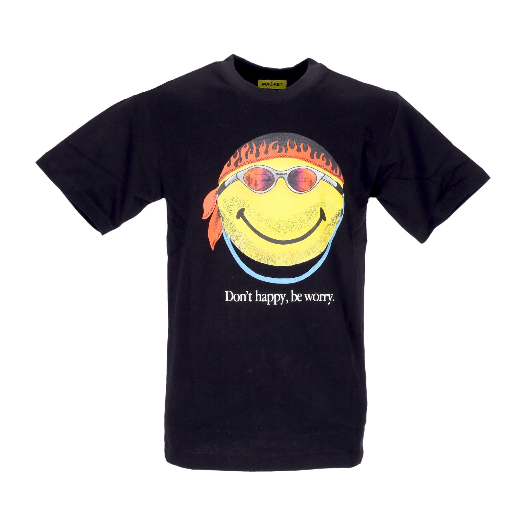 Market, Maglietta Uomo Don't Happy Be Worry Tee X Smiley, Black