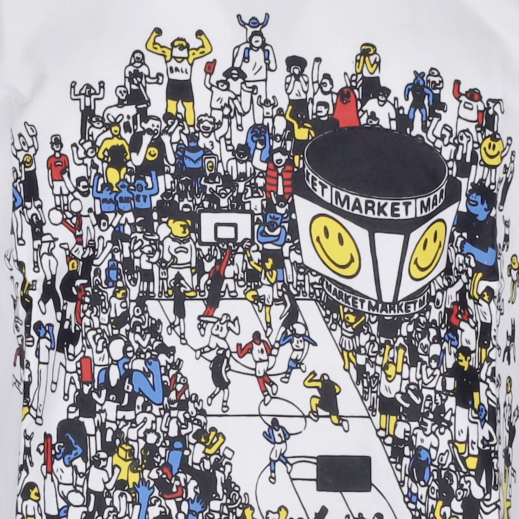 Market, Maglietta Uomo World Basketball Game Tee X Smiley, 