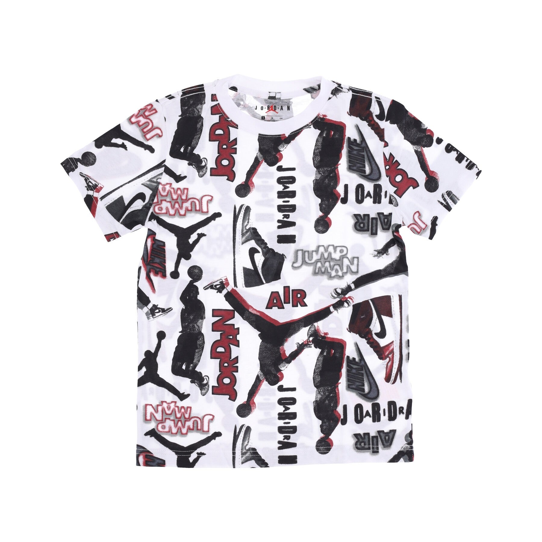 Maglietta Ragazzo Throw Back Aop Tee White/black