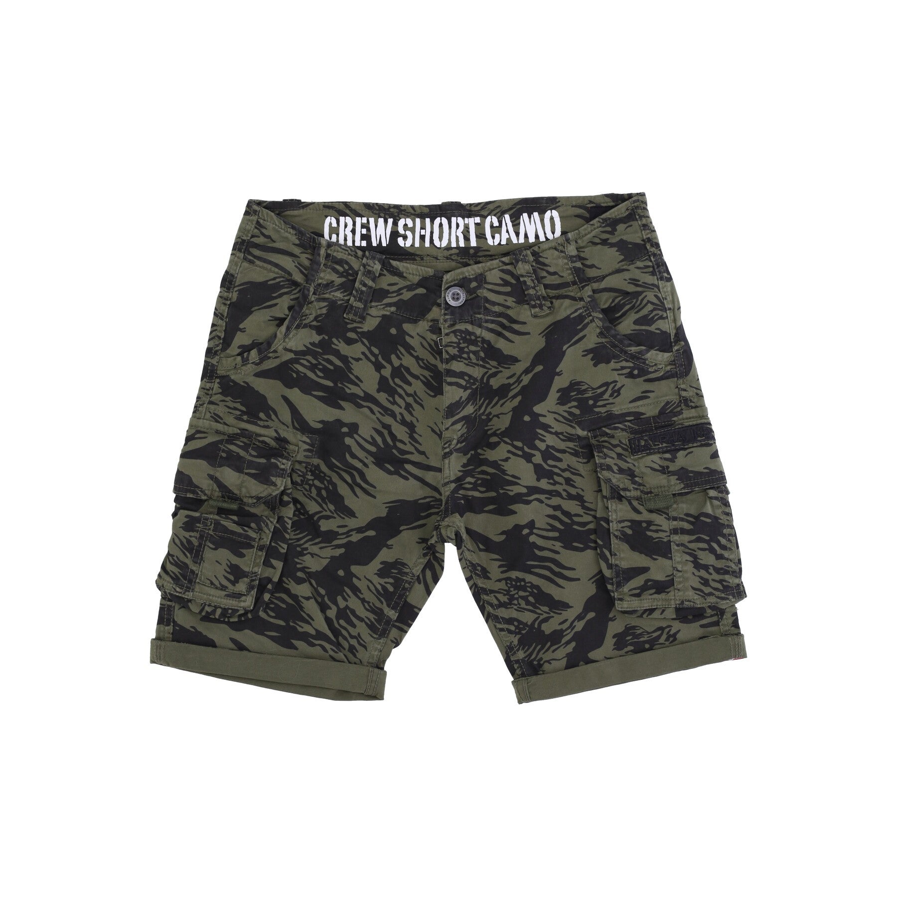 Alpha Industries, Pantalone Corto Uomo Crew Short Camo, Brushstroke Green