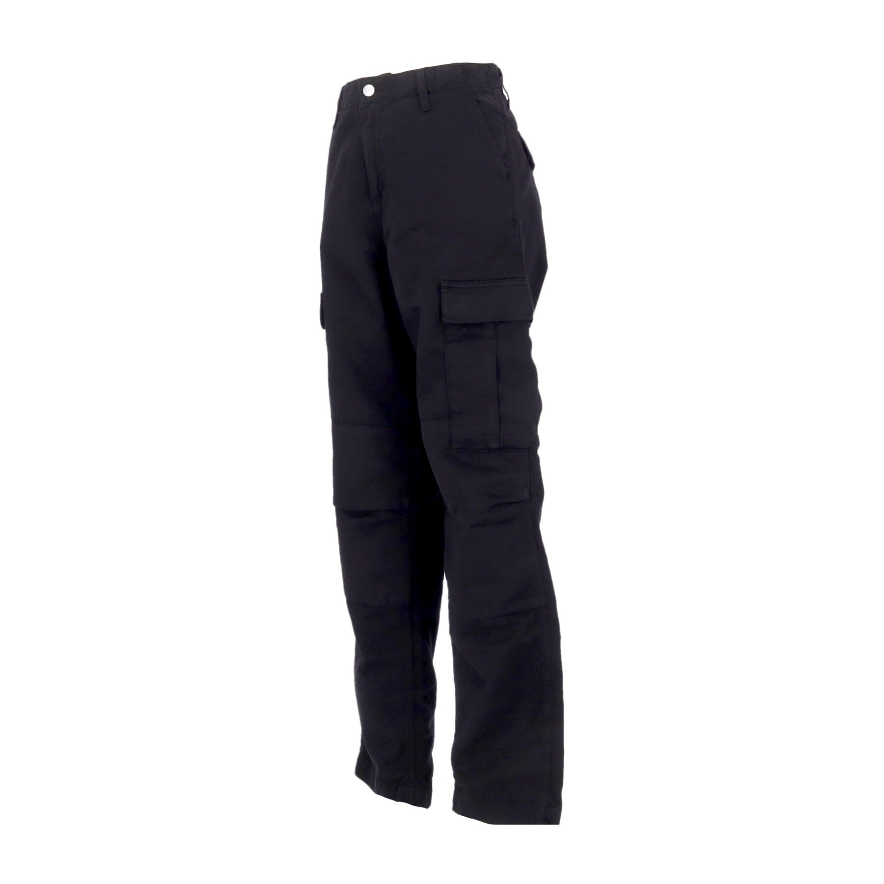 Long Men's Regular Cargo Pant Black Garment Dyed