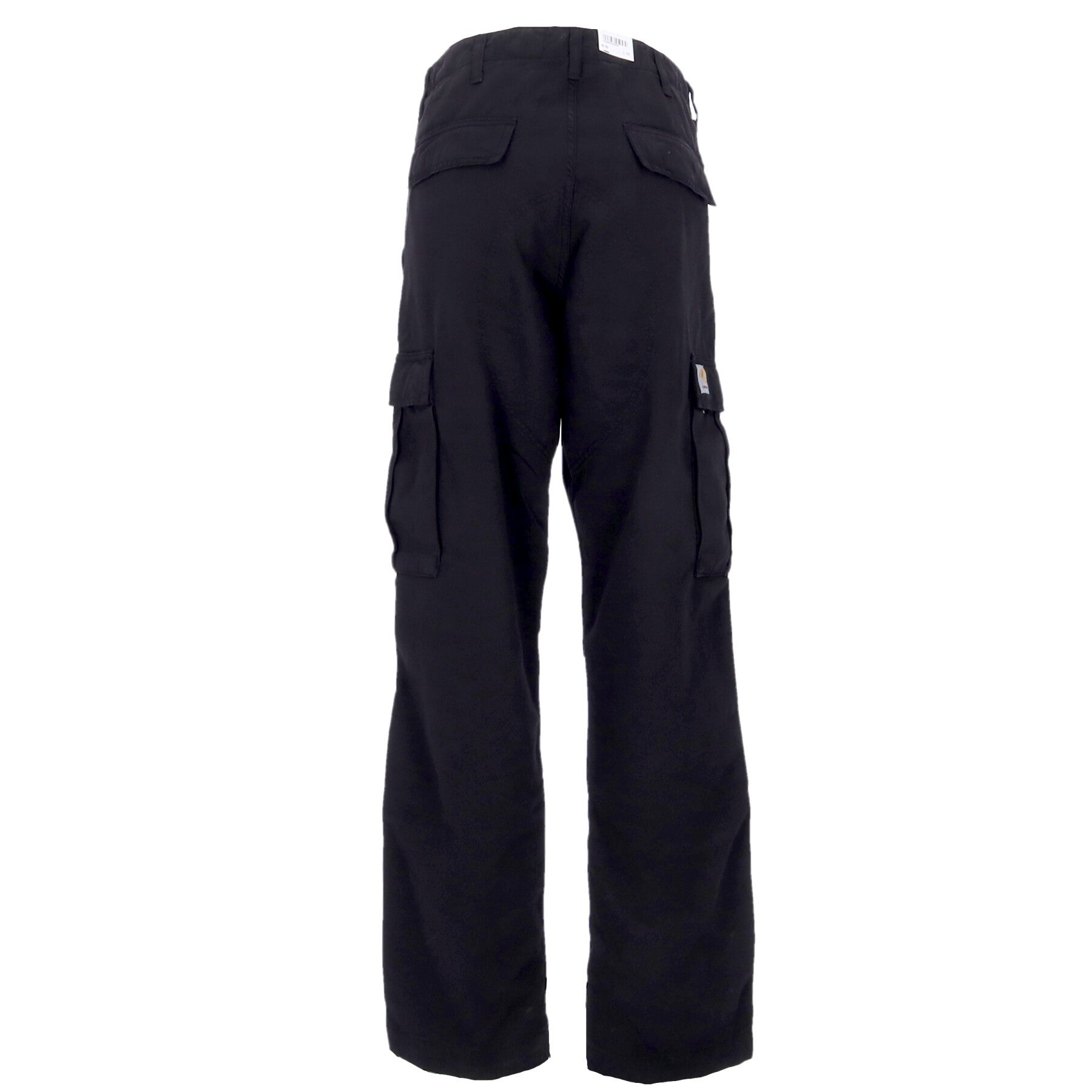 Long Men's Regular Cargo Pant Black Garment Dyed