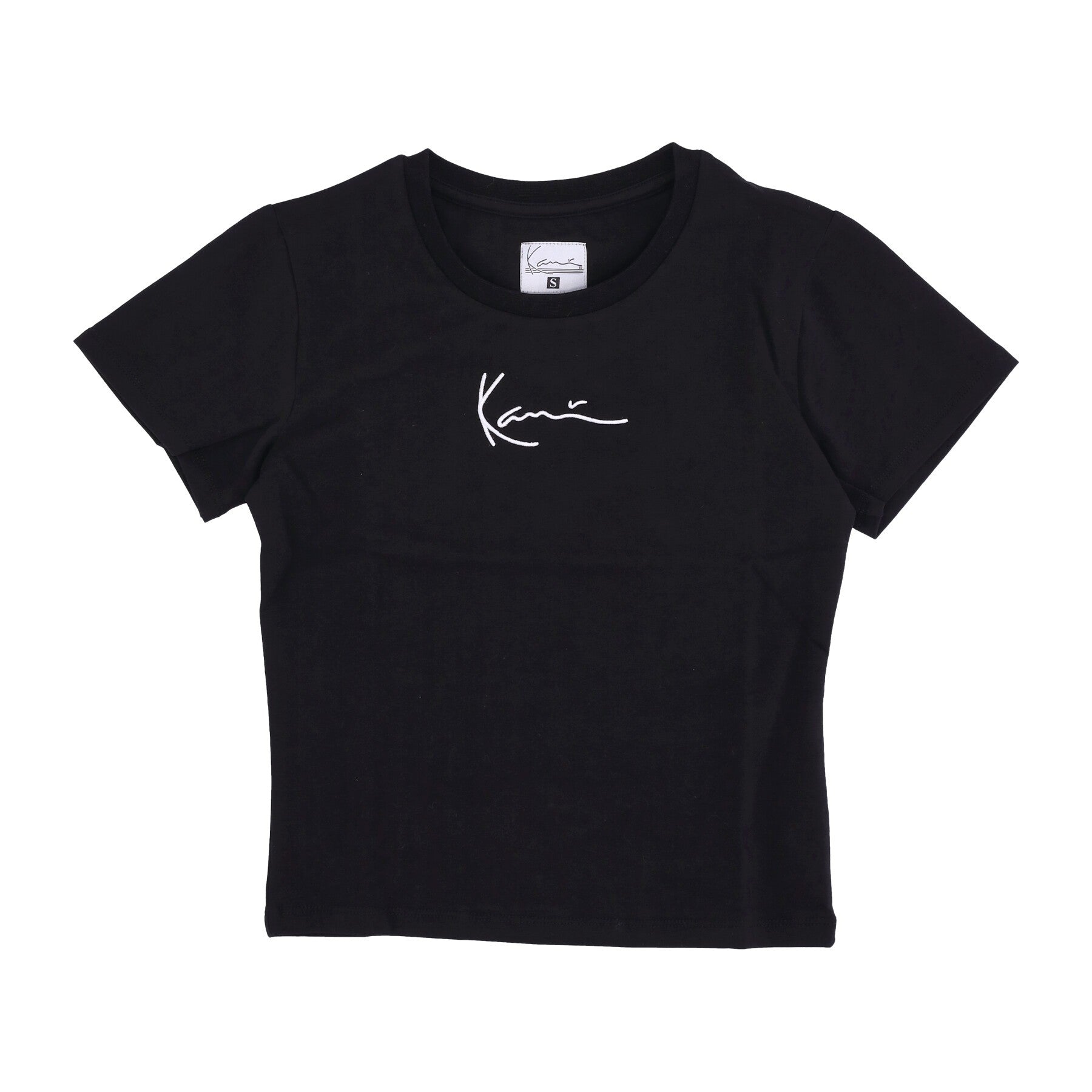 Damen-T-Shirt „Small Signature Short Tee“ in Schwarz