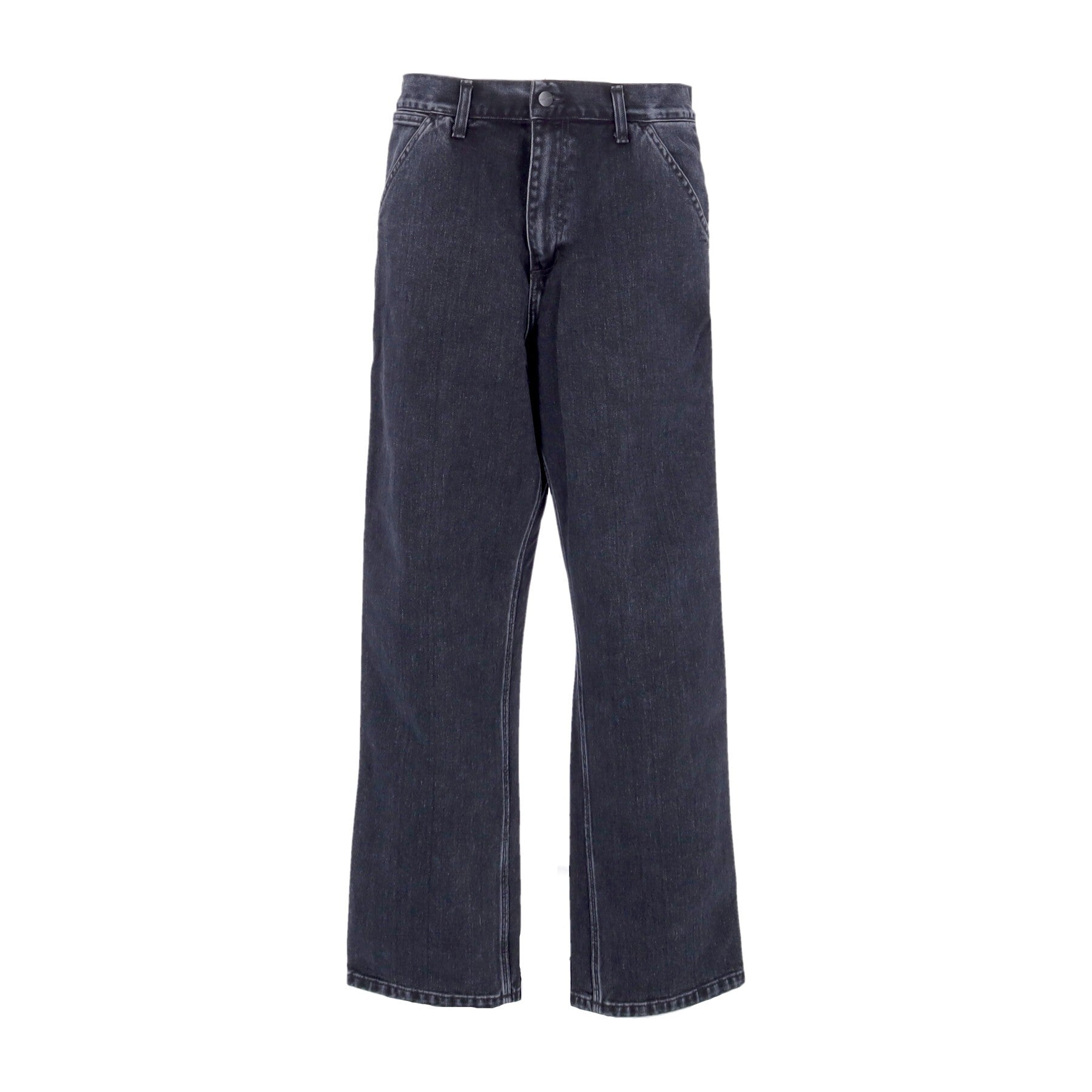 Carhartt Wip, Jeans Uomo Single Knee Pant, Black Stone Washed