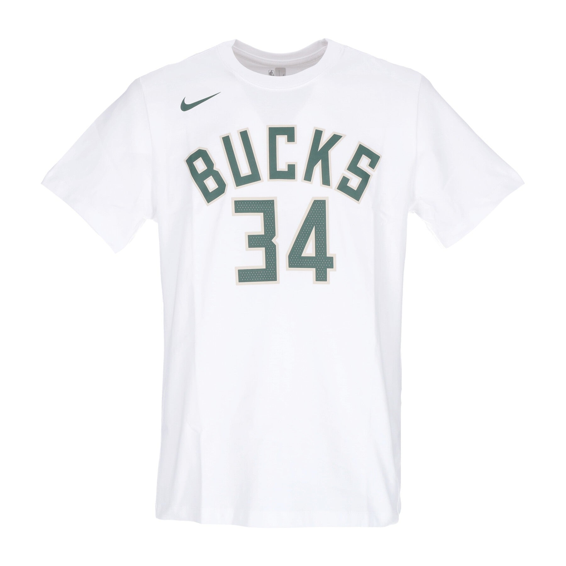 Men's T-Shirt NBA Tee No 34 Giannis Antetokounmpo Milbuc White