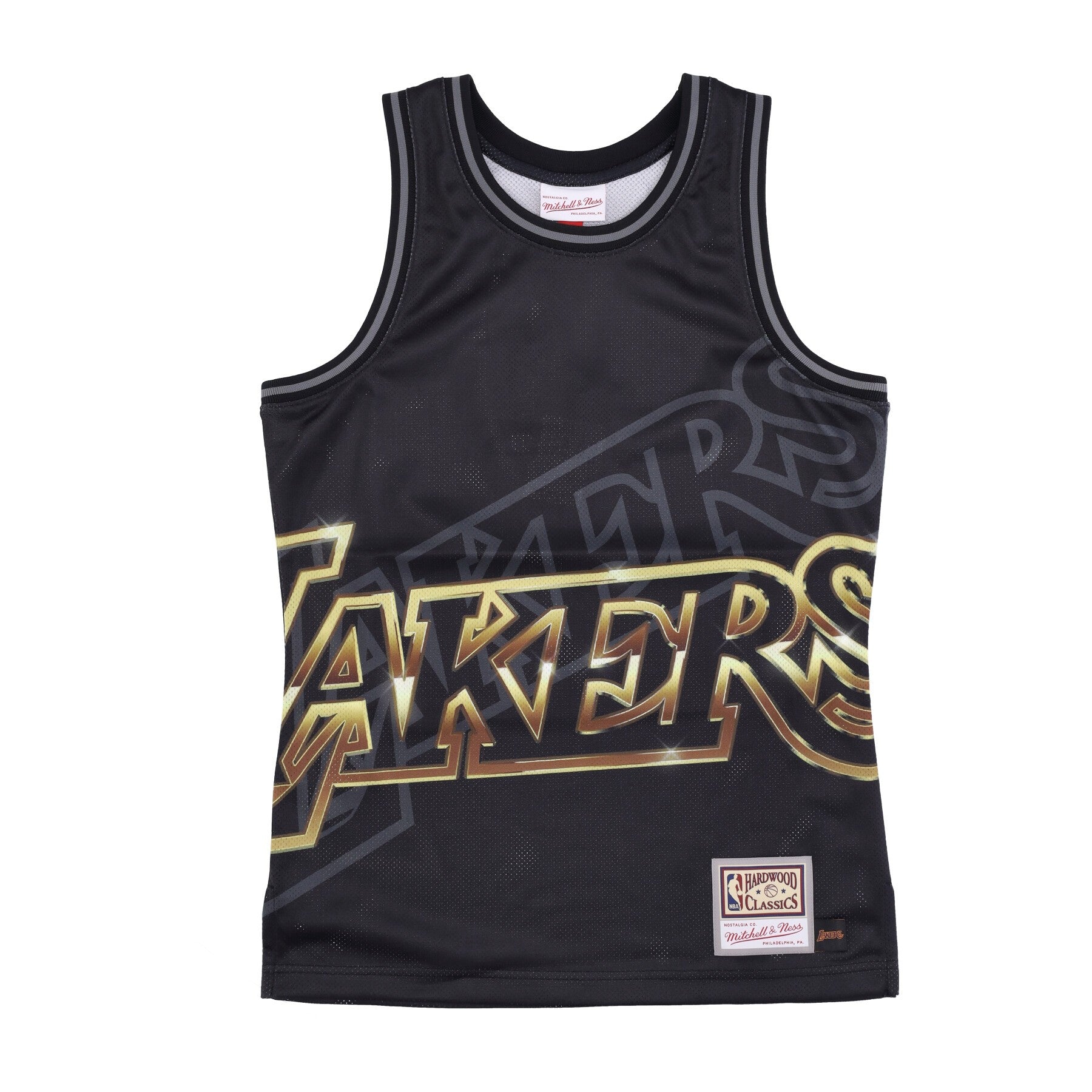 Mitchell & Ness, Canotta Tipo Basket Uomo Nba Big Face 4.0 Fashion Tank Hardwood Classics Loslak, Black/original Team Colors