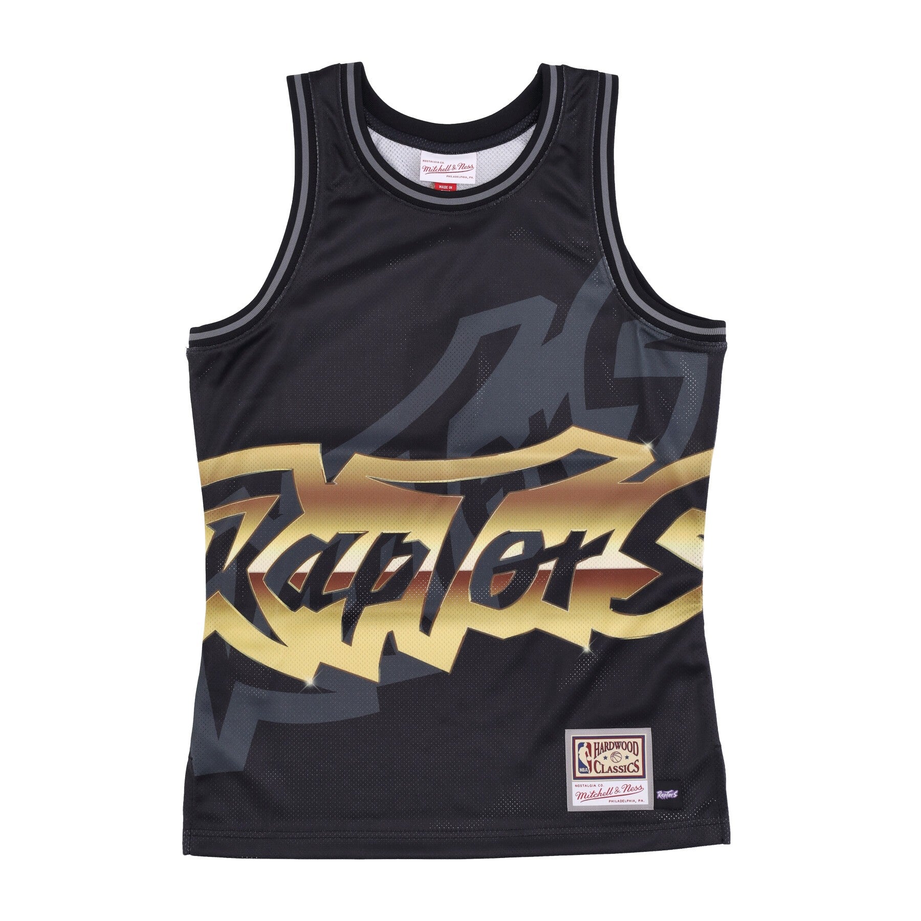 Mitchell & Ness, Canotta Basket Uomo Nba Big Face 4.0 Fashion Tank Hardwood Classics Torrap, Black/original Team Colors