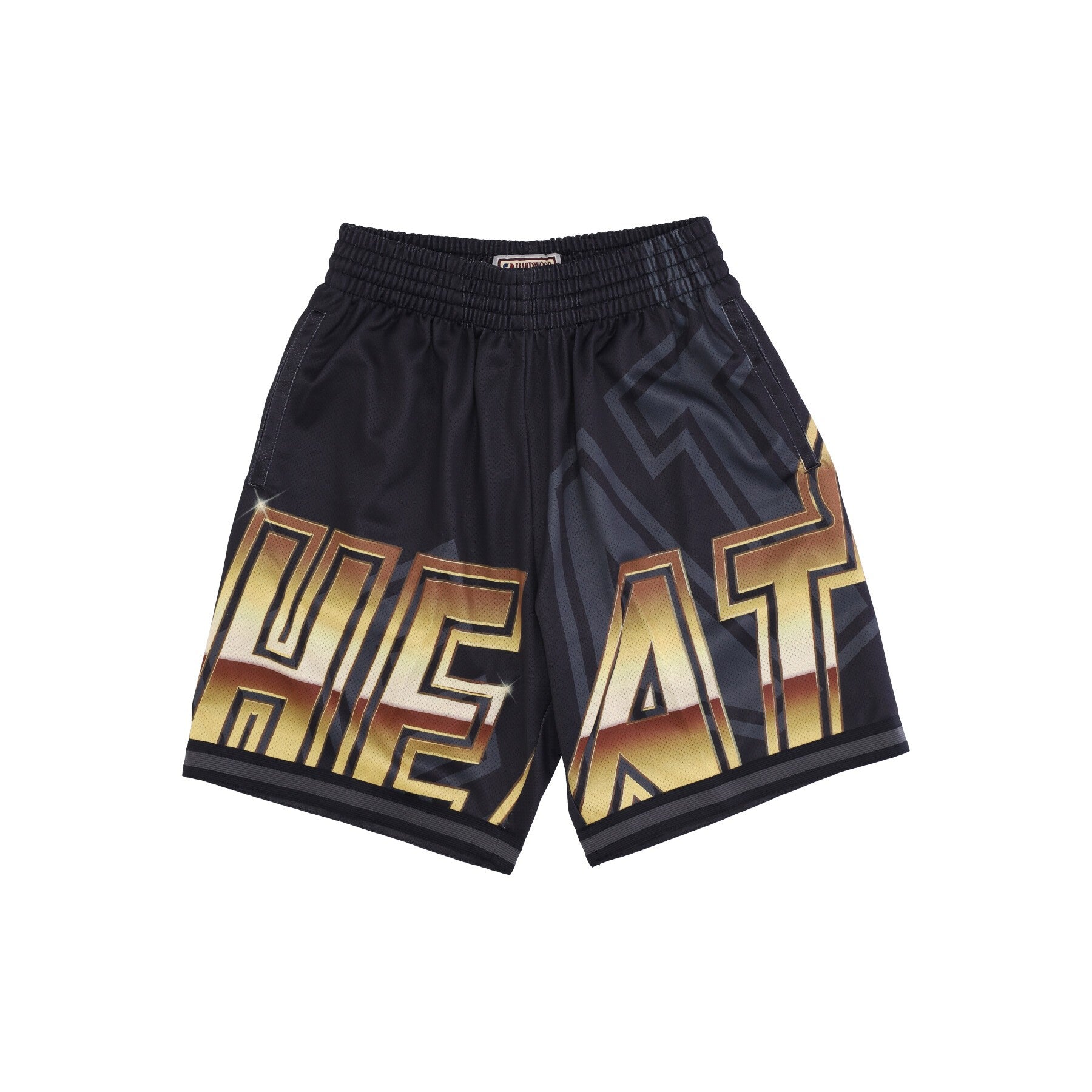 Mitchell & Ness, Pantaloncino Tipo Basket Uomo Nba Big Face 4.0 Fashion Short Hardwood Classics Miahea, Black/original Team Colors