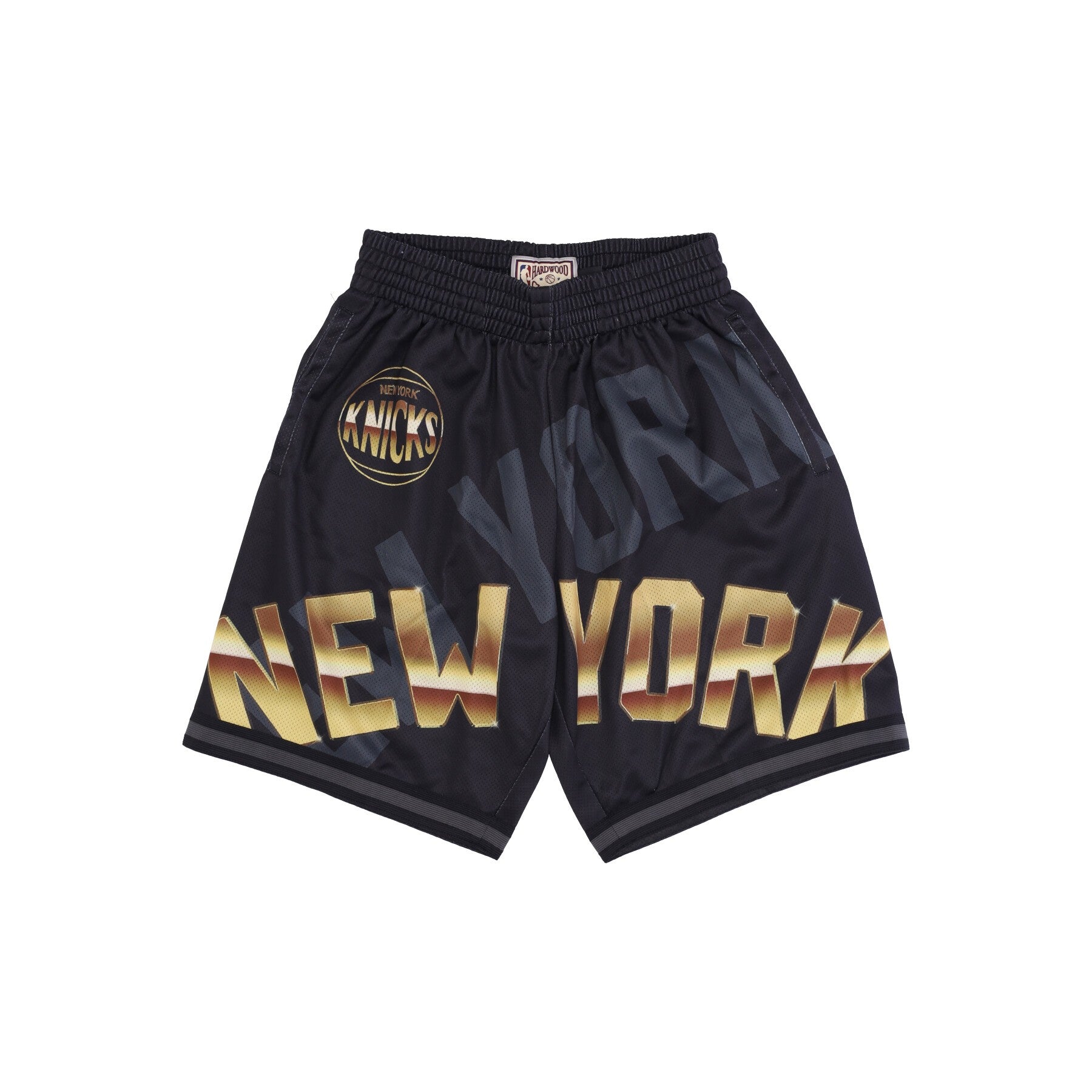 Mitchell & Ness, Pantaloncino Tipo Basket Uomo Nba Big Face 4.0 Fashion Short Hardwood Classics Neykni, Black/original Team Colors