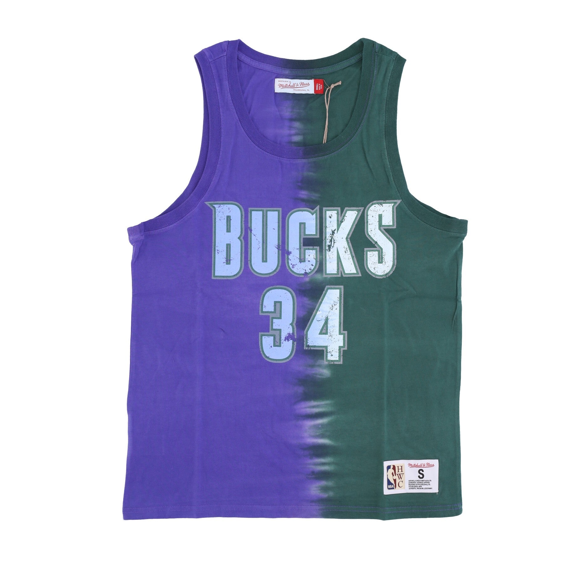 Mitchell & Ness, Canotta Uomo Nba Vertical Tie Dye Tank Hardwood Classics No 34 Ray Allen Milbuc, Original Team Colors