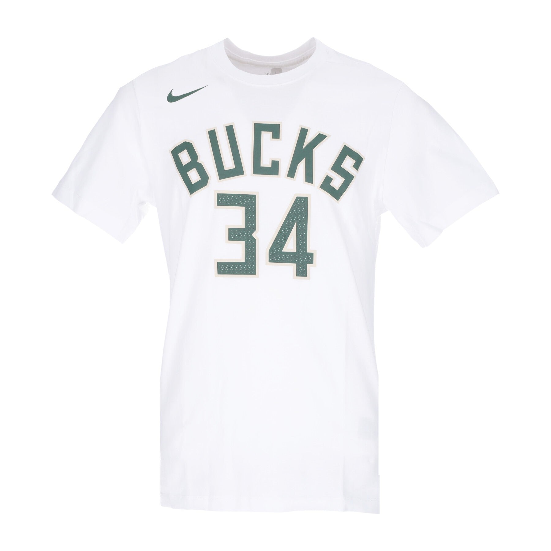 Men's T-Shirt NBA Tee No 34 Giannis Antetokounmpo Milbuc White