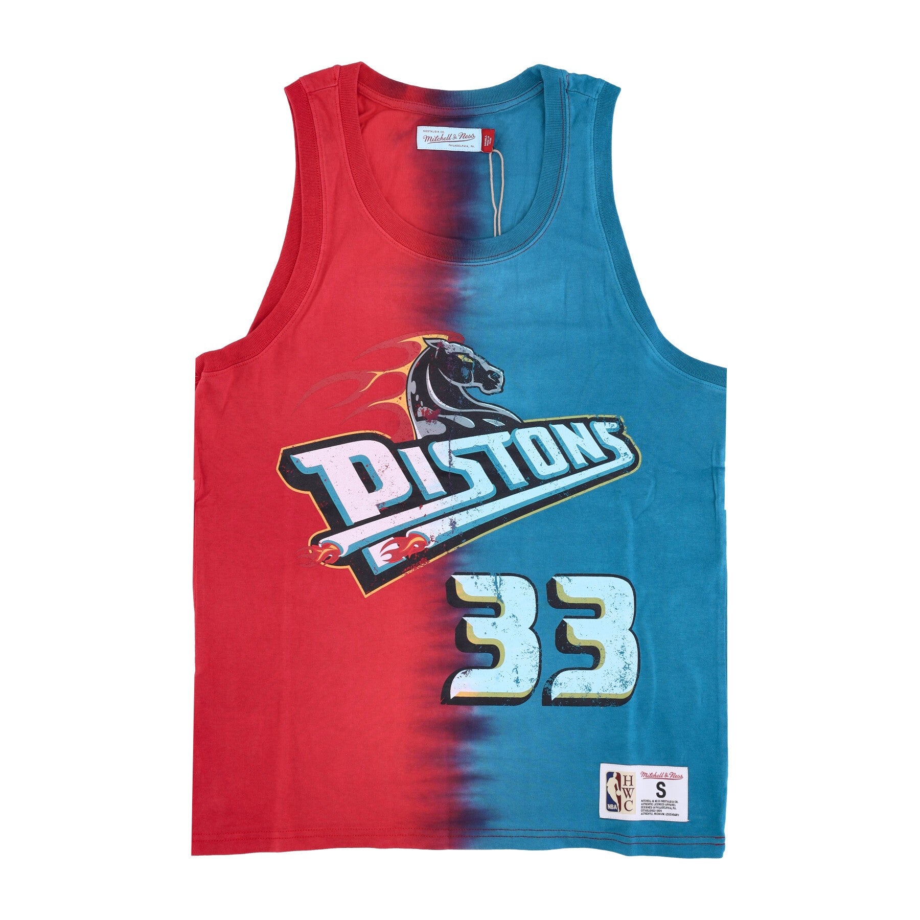 Mitchell & Ness, Canotta Uomo Nba Vertical Tie Dye Tank Hardwood Classics No 33 Grant Hill Detpis, Original Team Colors