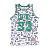 Mitchell & Ness, Canotta Basket Uomo Nba Doodle Swingman Jersey Hardwood Classics No 33 Larry Bird 1985-86 Boscel, White/original Team Colors