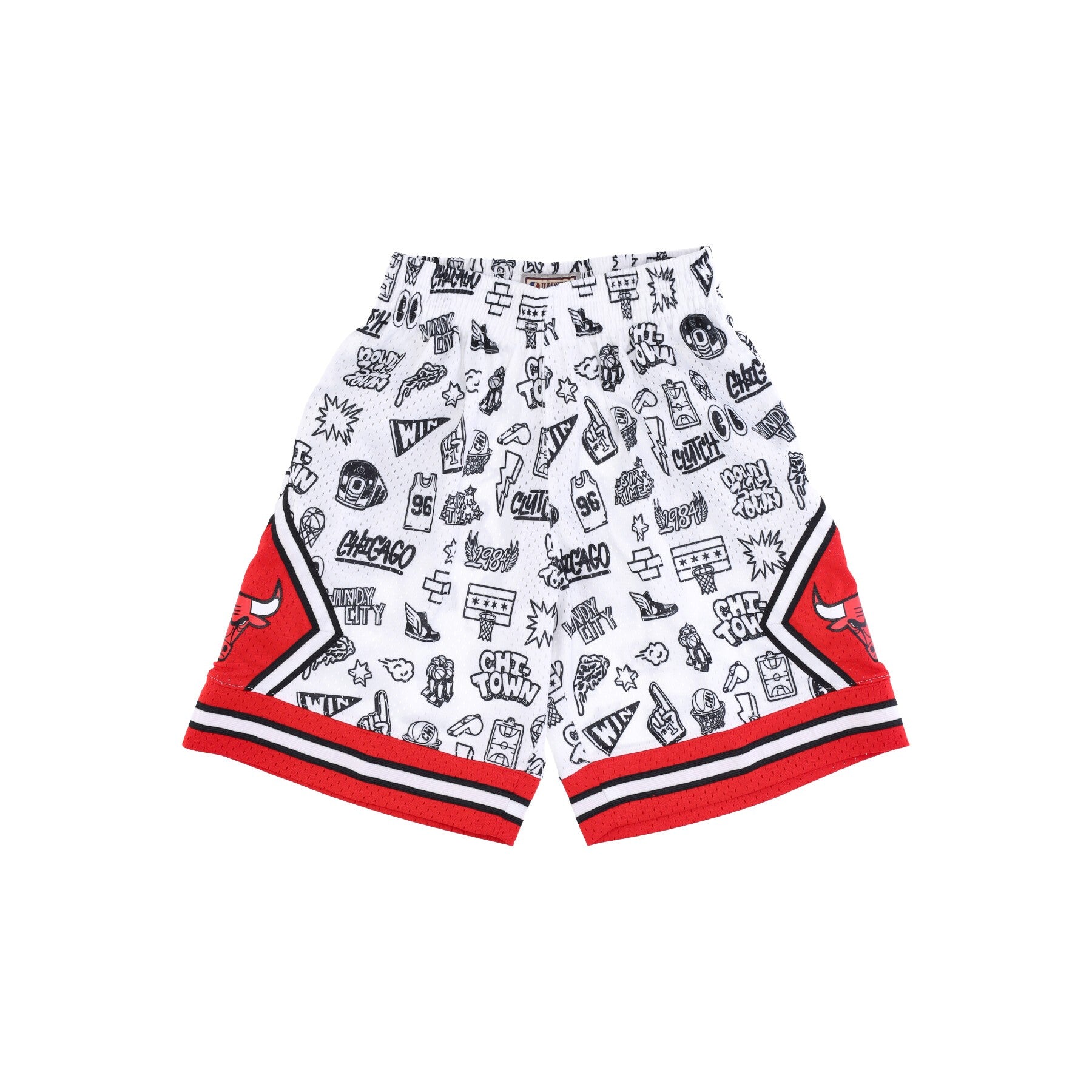 Mitchell & Ness, Canotta Basket Uomo Nba Doodle Swingman Shorts Hardwood Classics Chibul, White/original Team Colors