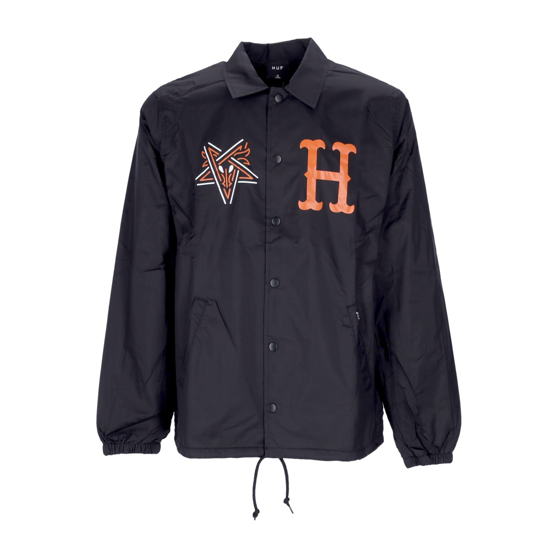 Huf, Giacca Coach Jacket Uomo Split Coaches Jacket X Thrasher, Black