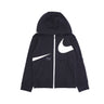 Nike, Felpa Cappuccio Zip Ragazzo Swoosh Fleece Full Zip, Black/white