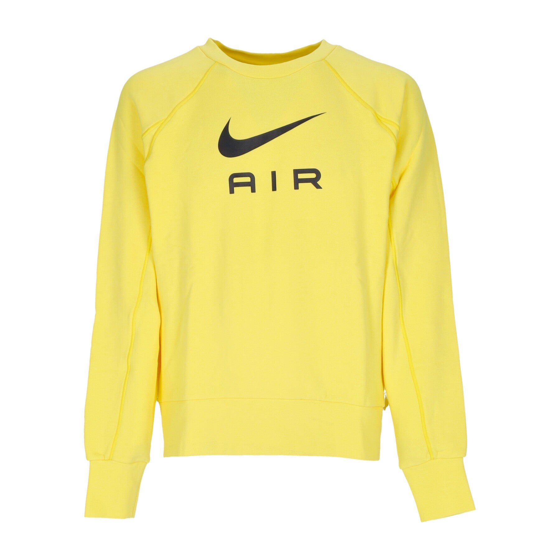 Sportswear Air French Terry Crew Strike Yellow Strike/Black Children Sweinshirts Light Sweatshirt