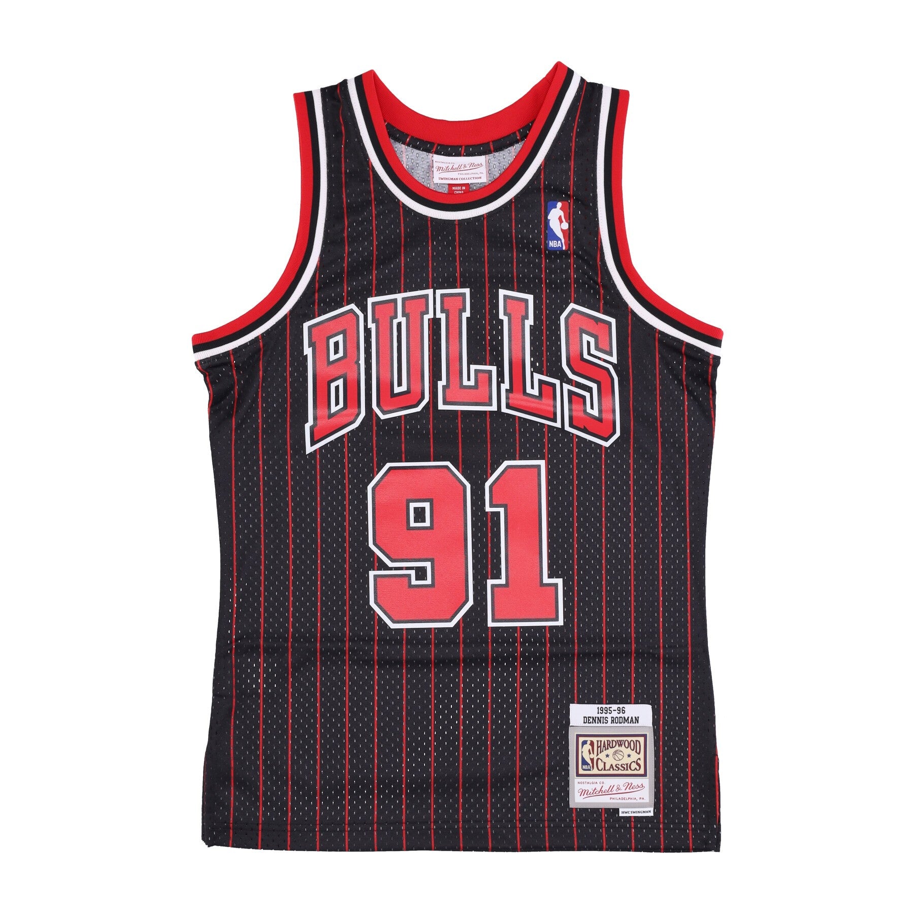 Men's Basketball Tank Top Nba Swingman Jersey Hardwood Classics No 91 Dennis Rodman 1995-96 Chibul Alternate Original Team Colors