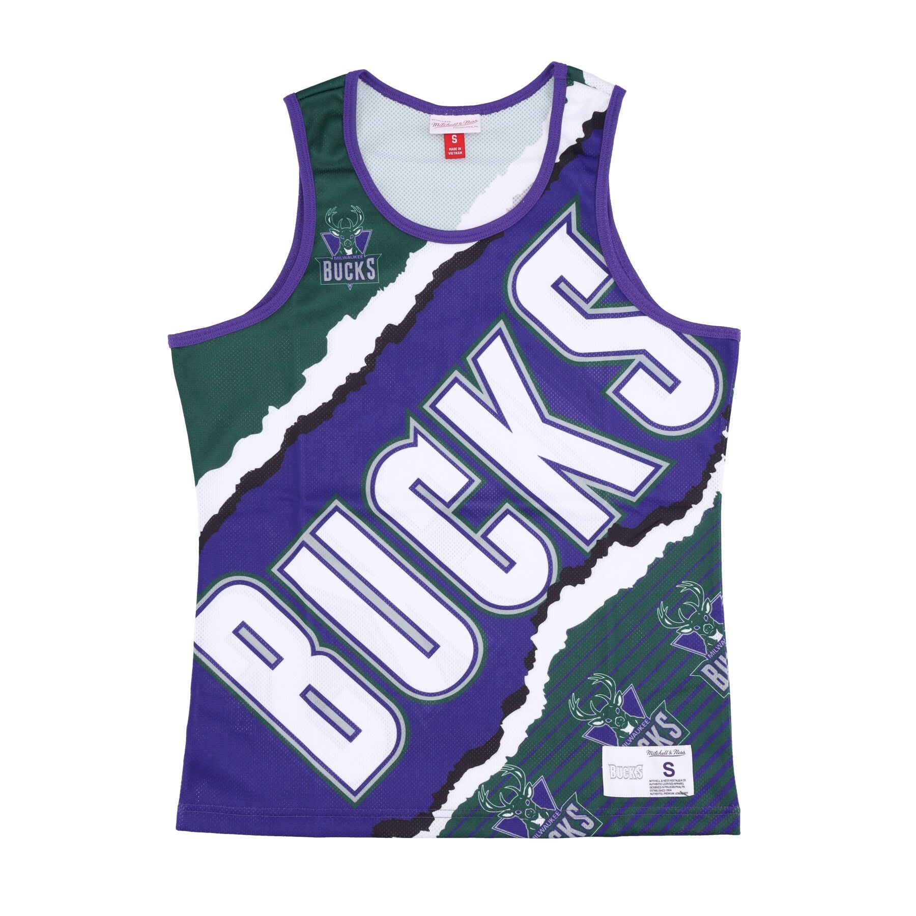 Mitchell & Ness, Canotta Tipo Basket Uomo Nba Jumbotron 2.0 Mesh Tank Hardwood Classics Milbuc, Original Team Colors