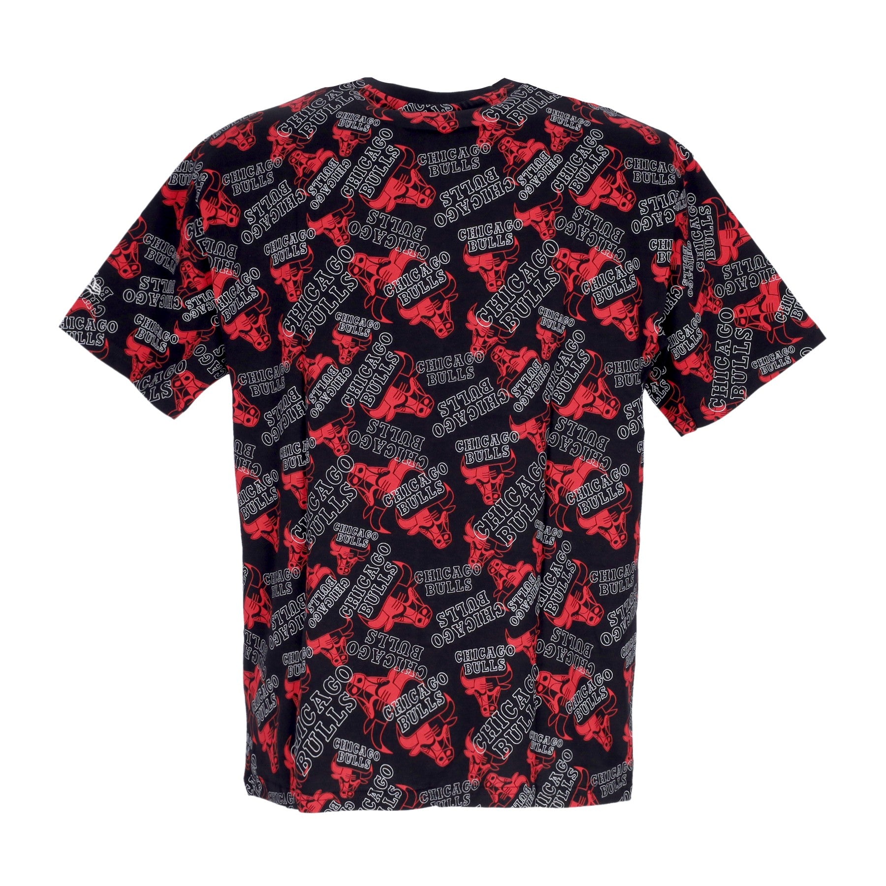 New Era, Maglietta Uomo Nba Team All Over Print Oversized Tee Chibul, Black/front Door Red