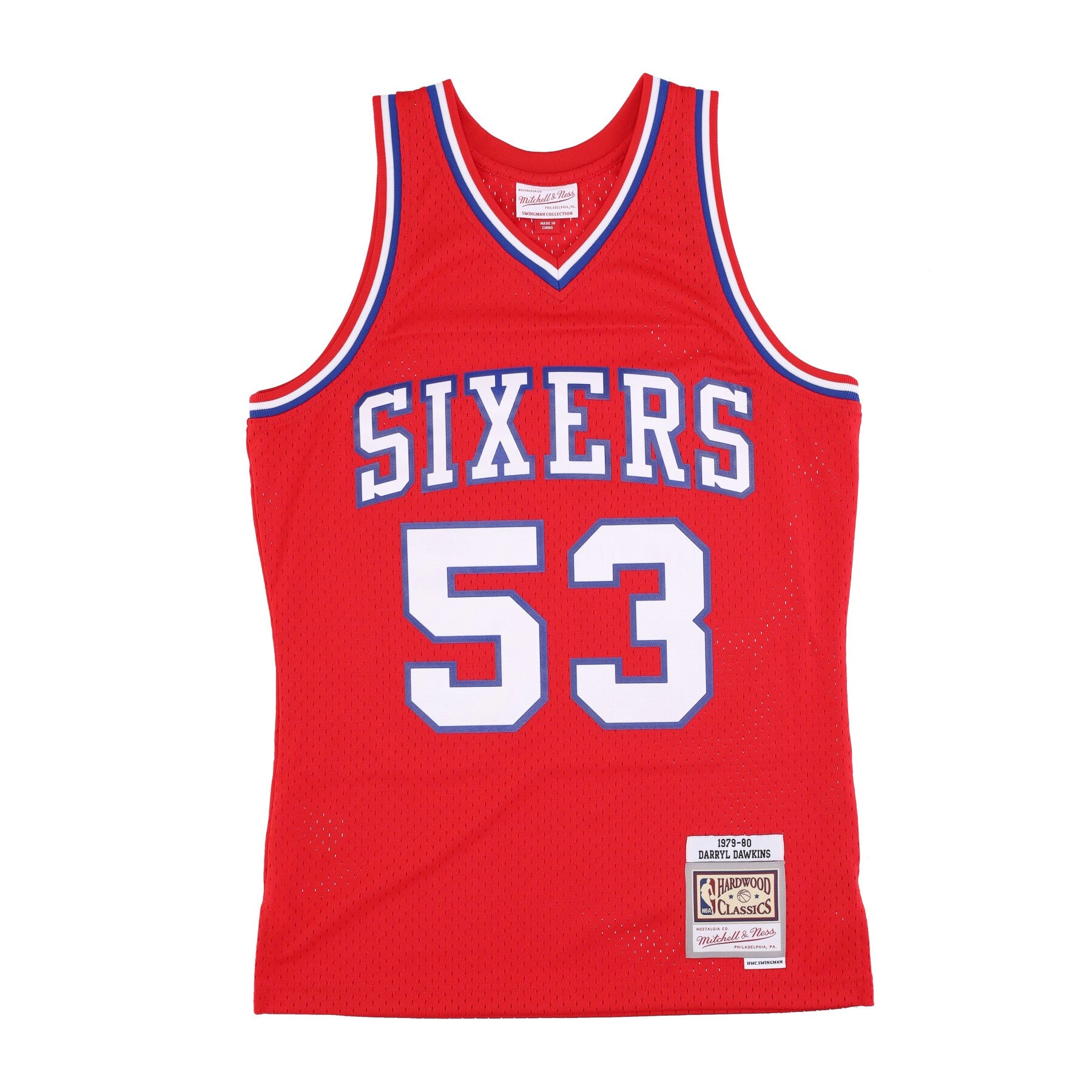 Mitchell & Ness, Canotta Basket Uomo Nba Dark Jersey Hardwood Classics No 53 Darryl Dawkins 1979-80 Phi76e, Original Team Colors