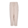 Nike, Pantalone Tuta Felpato Donna W Essentials Collection Fleece Curve Pants, Sanddrift/white