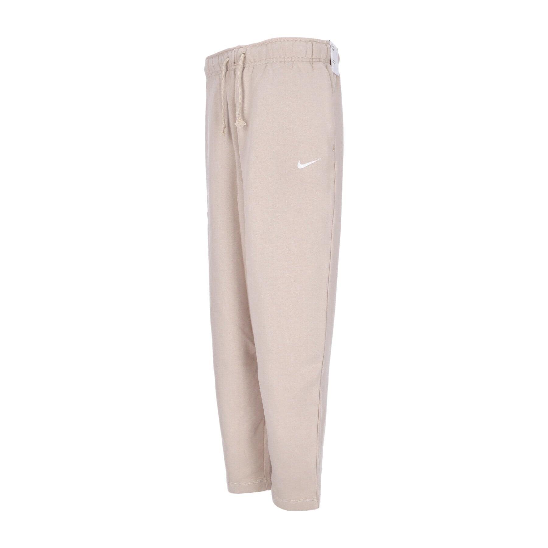 Nike, Pantalone Tuta Felpato Donna W Essentials Collection Fleece Curve Pants, Sanddrift/white