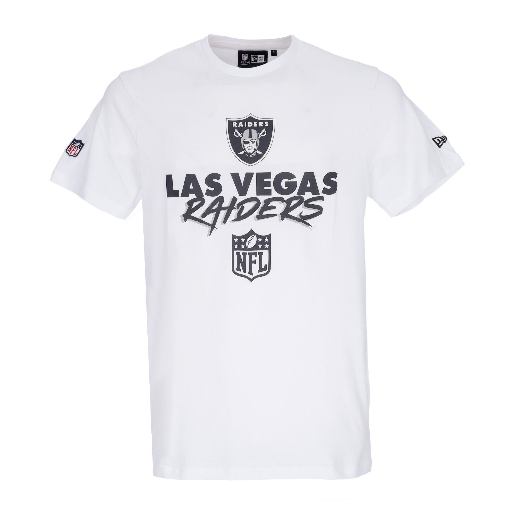 New Era, Maglietta Uomo Nfl Script Tee Lasrai, White/black