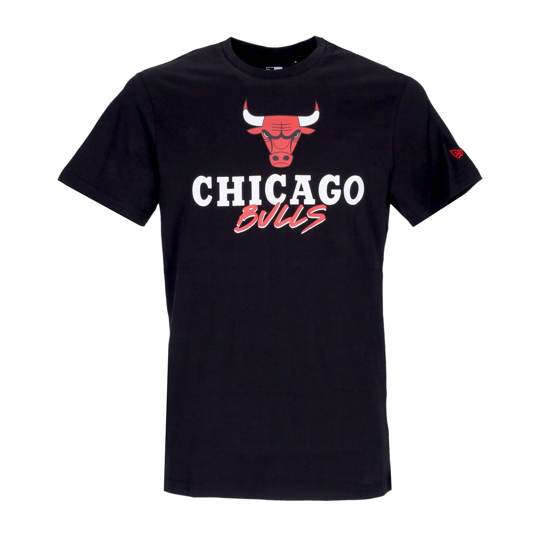 New Era, Maglietta Uomo Nba Script Tee Chibul, Black/front Door Red