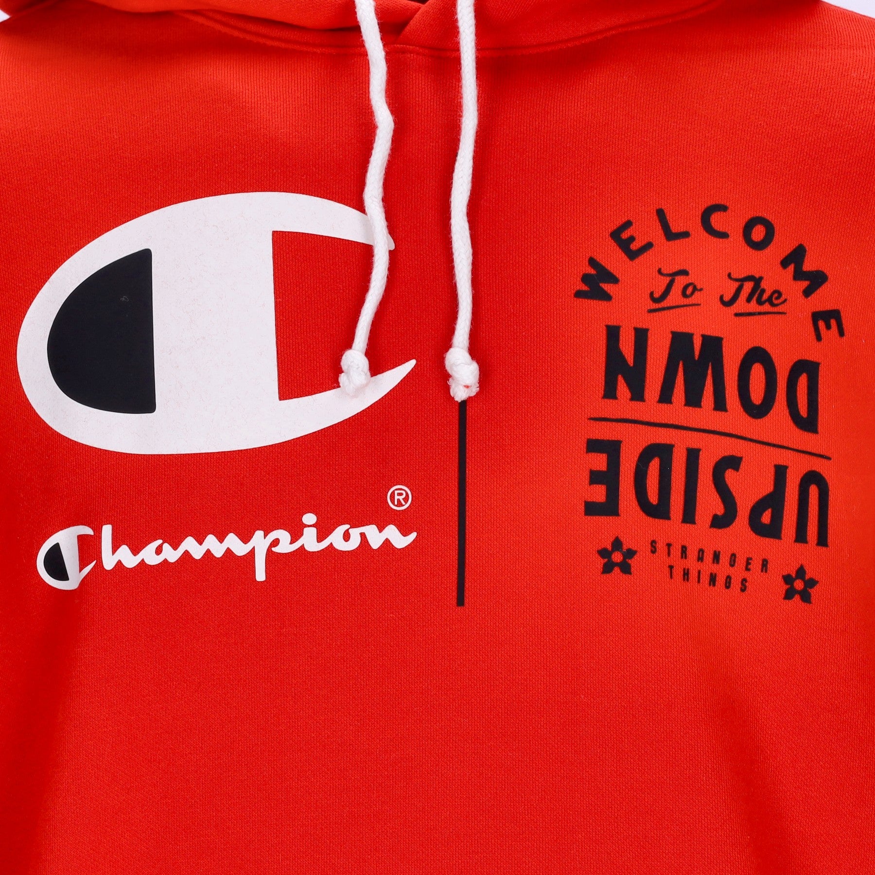 Felpa Cappuccio Uomo Upside Down Hoodie X Stranger Things Red/white