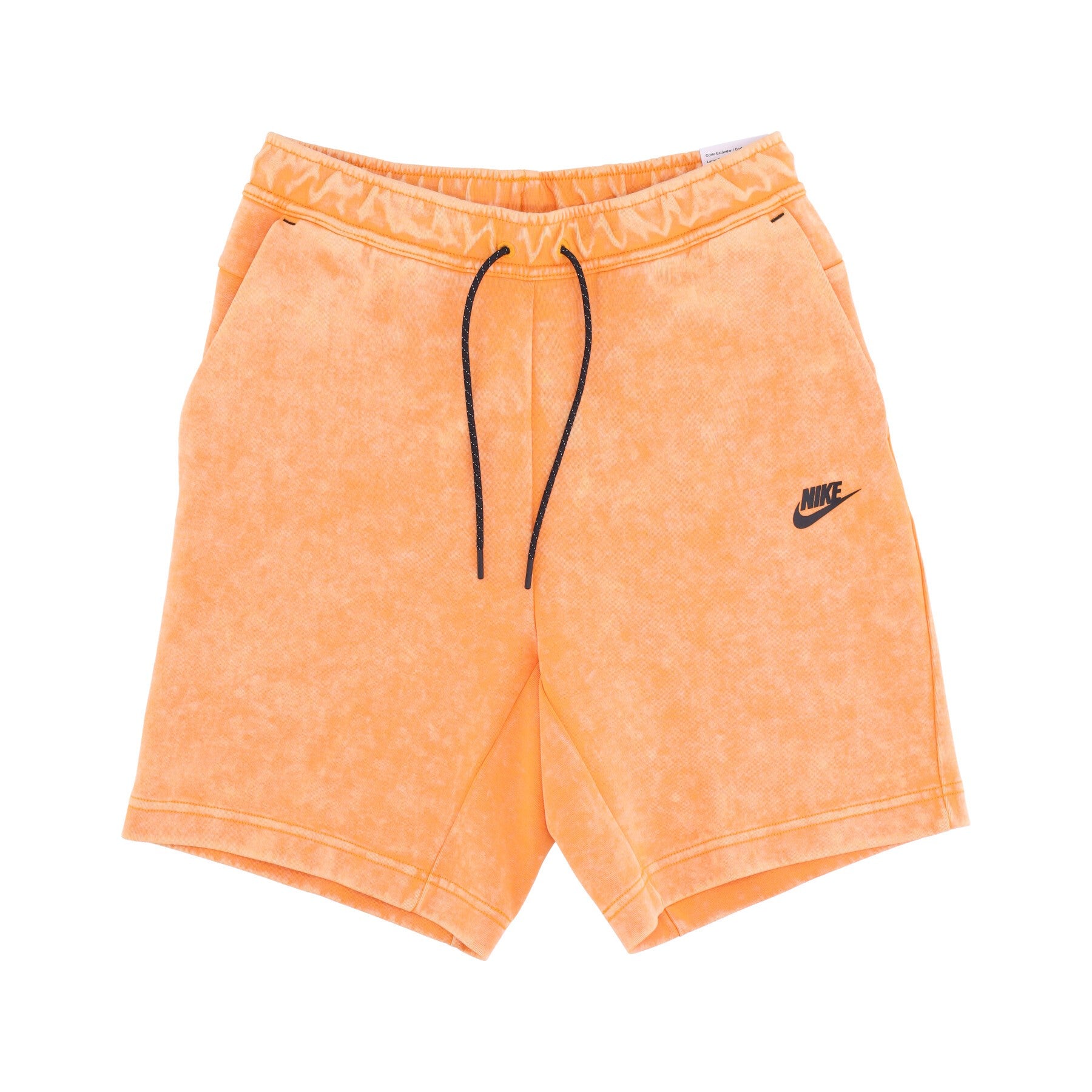 Nike, Pantalone Corto Tuta Uomo Tech Fleece Wash Short, Kumquat/black