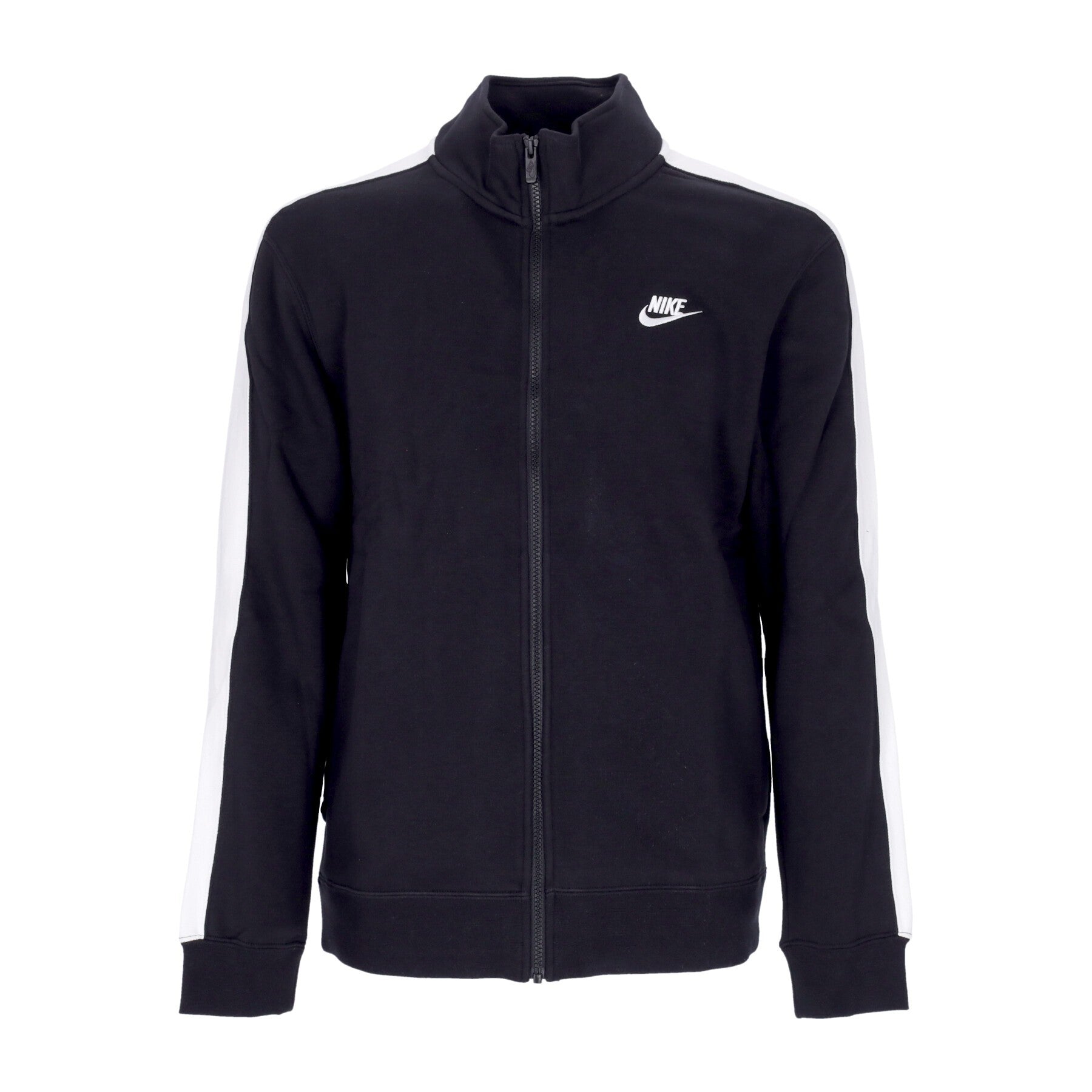 Nike, Felpa Collo Alto Uomo Sportswear Club Bb Track Jacket, Black/white/black/white