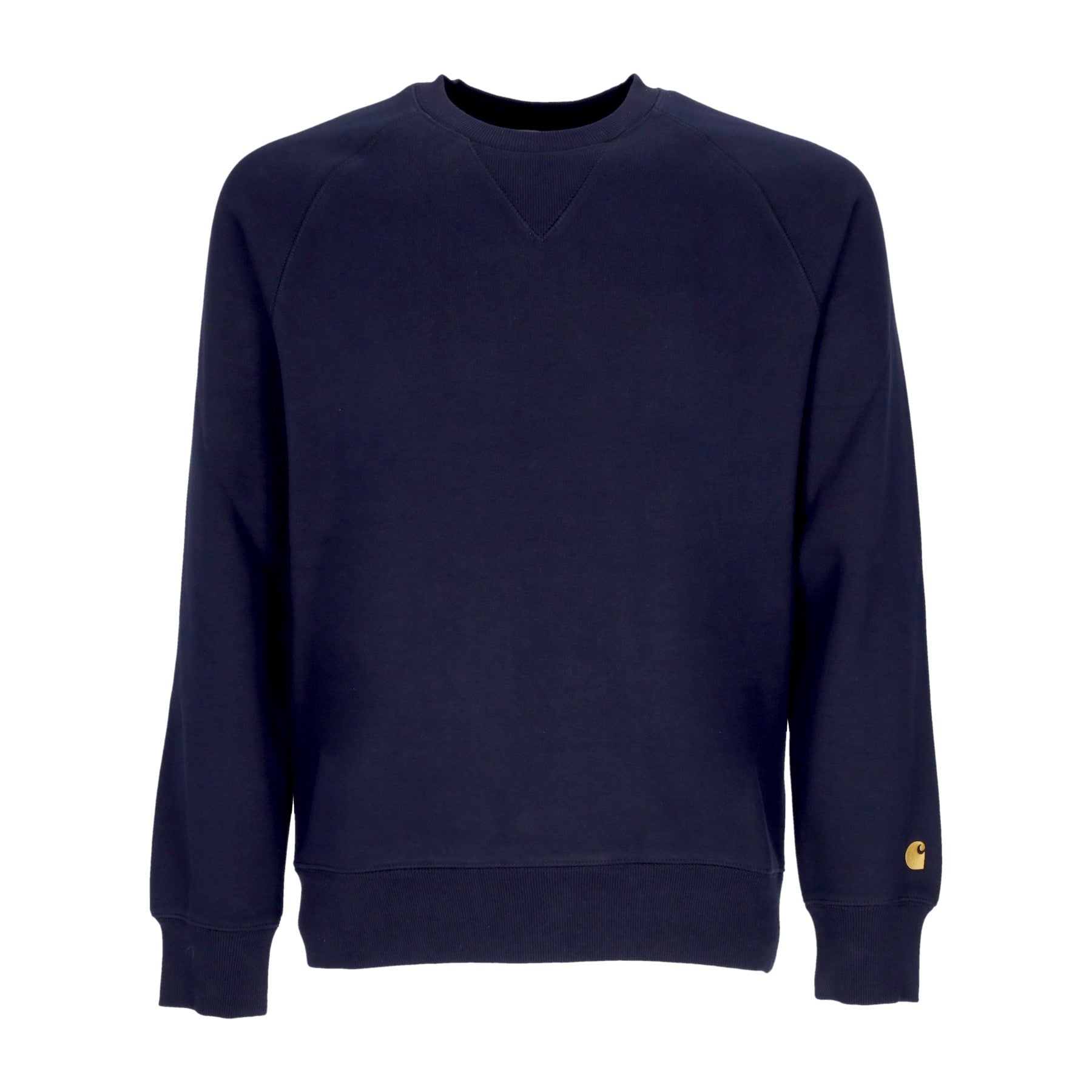 Carhartt Wip, Felpa Girocollo Uomo Chase Sweatshirt, Dark Navy/gold