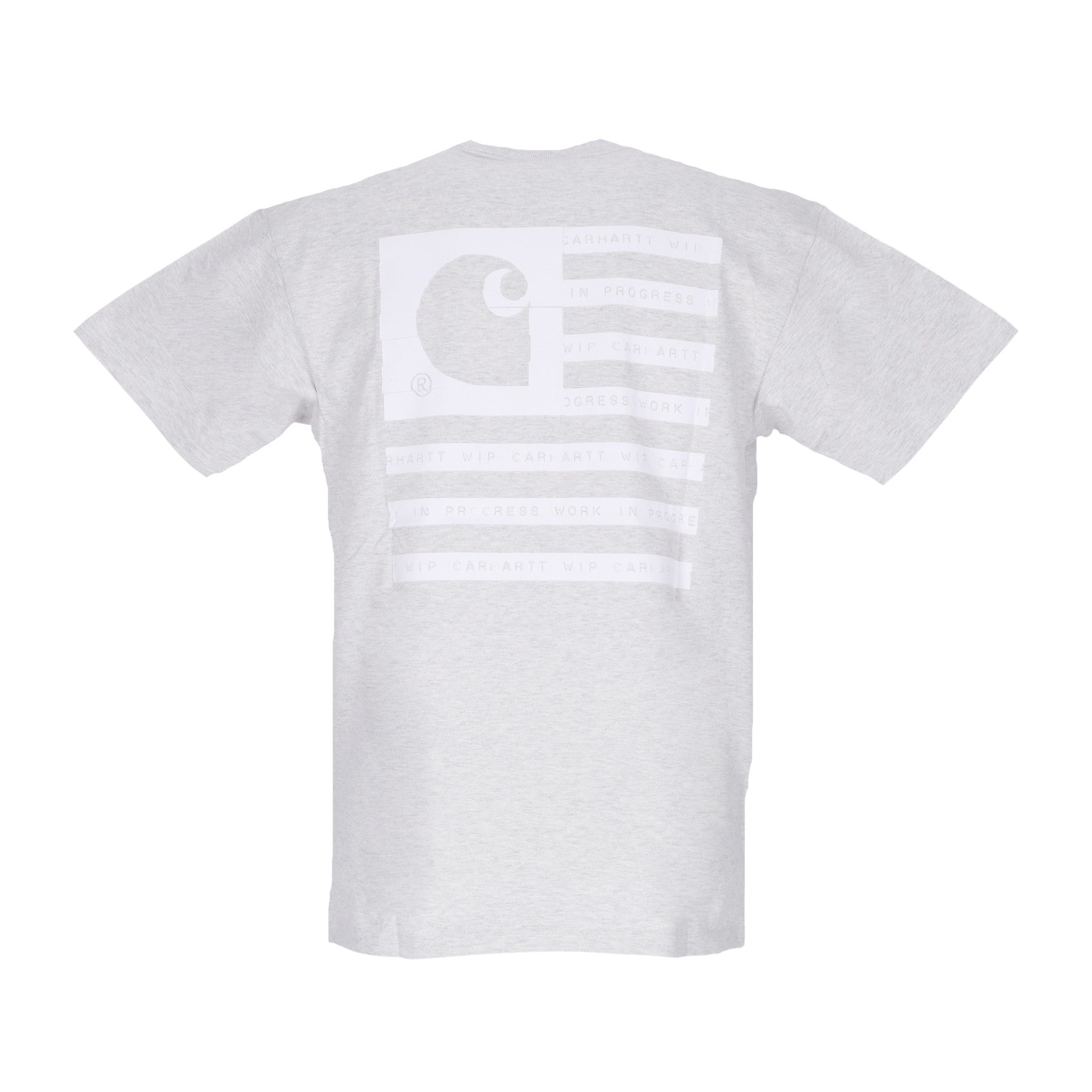 Maglietta Uomo Label State Flag Tee Ash Heather/white