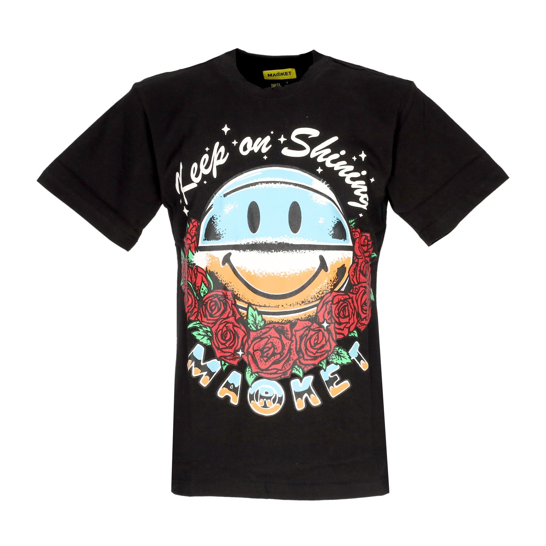 Market, Maglietta Uomo Smiley Keep On Shining Tee X Smiley, Black