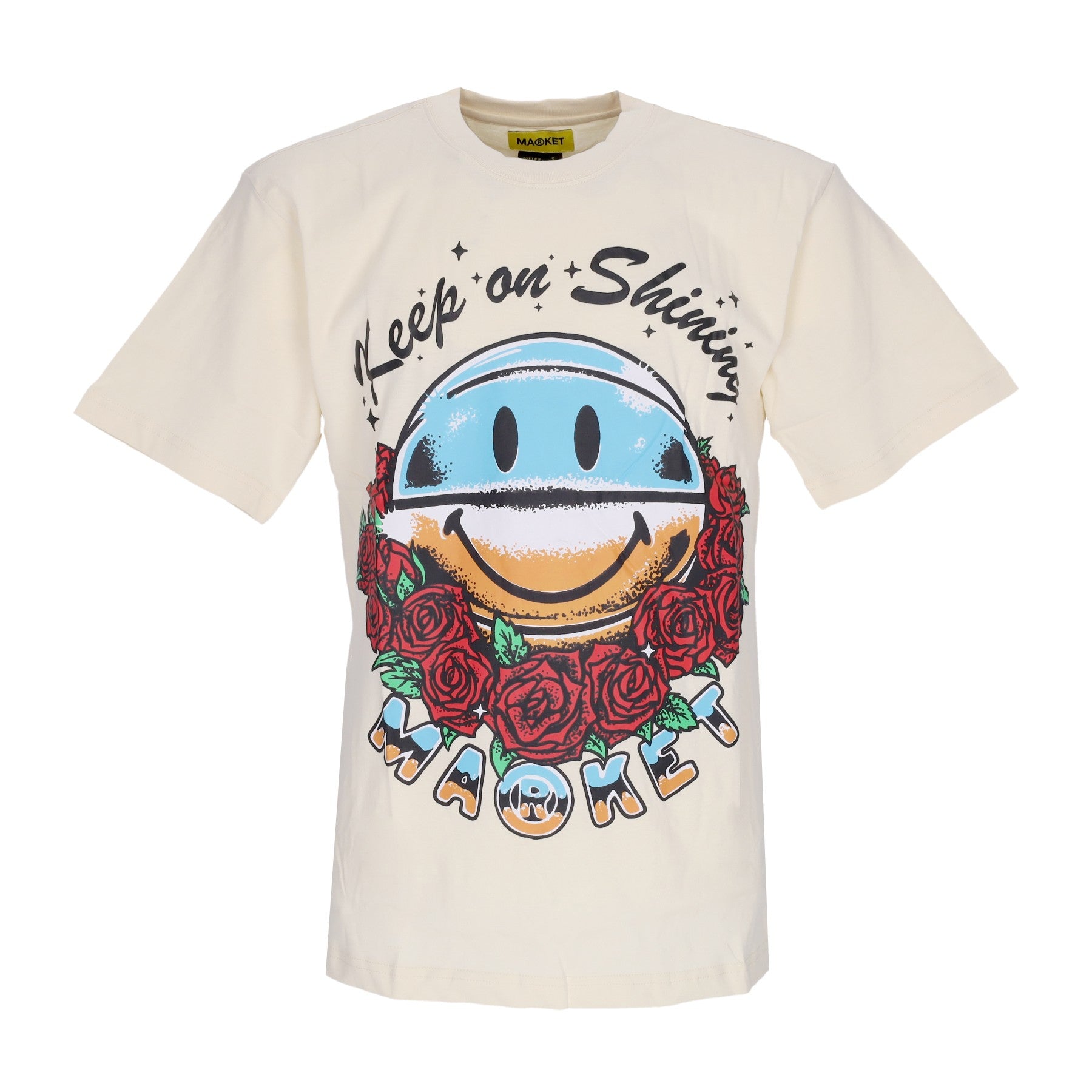 Market, Maglietta Uomo Smiley Keep On Shining Tee X Smiley, Cream