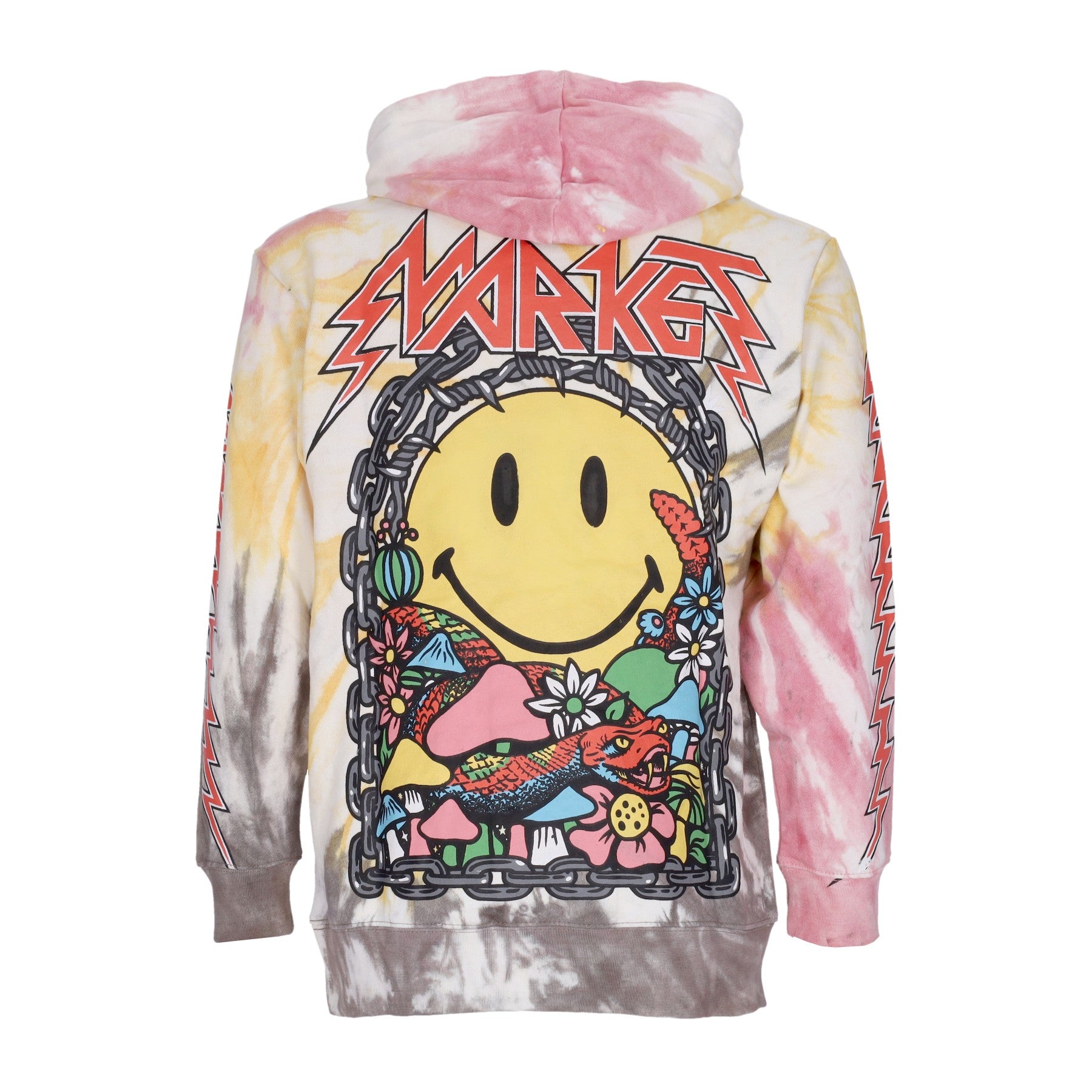 Market, Felpa Leggera Cappuccio Uomo Iron Market Tie-dye Hoodie X Smiley, 