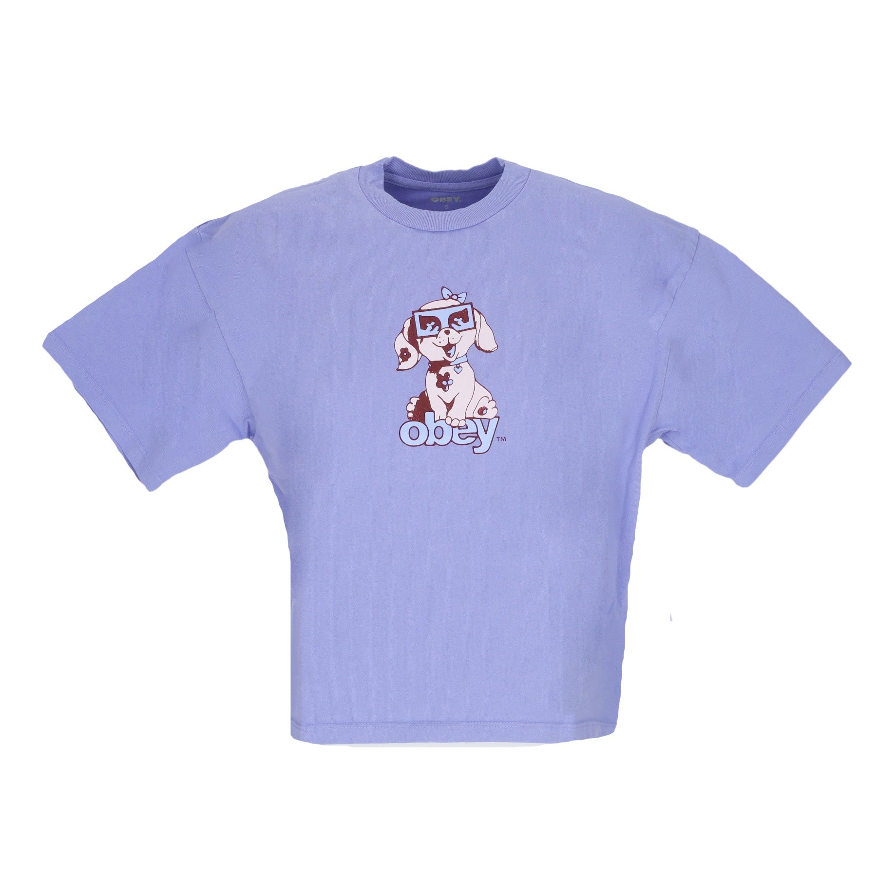 Mini chiot féminin Puppy Custom Crop Tee T-shirt Digital Violet T -Shirt