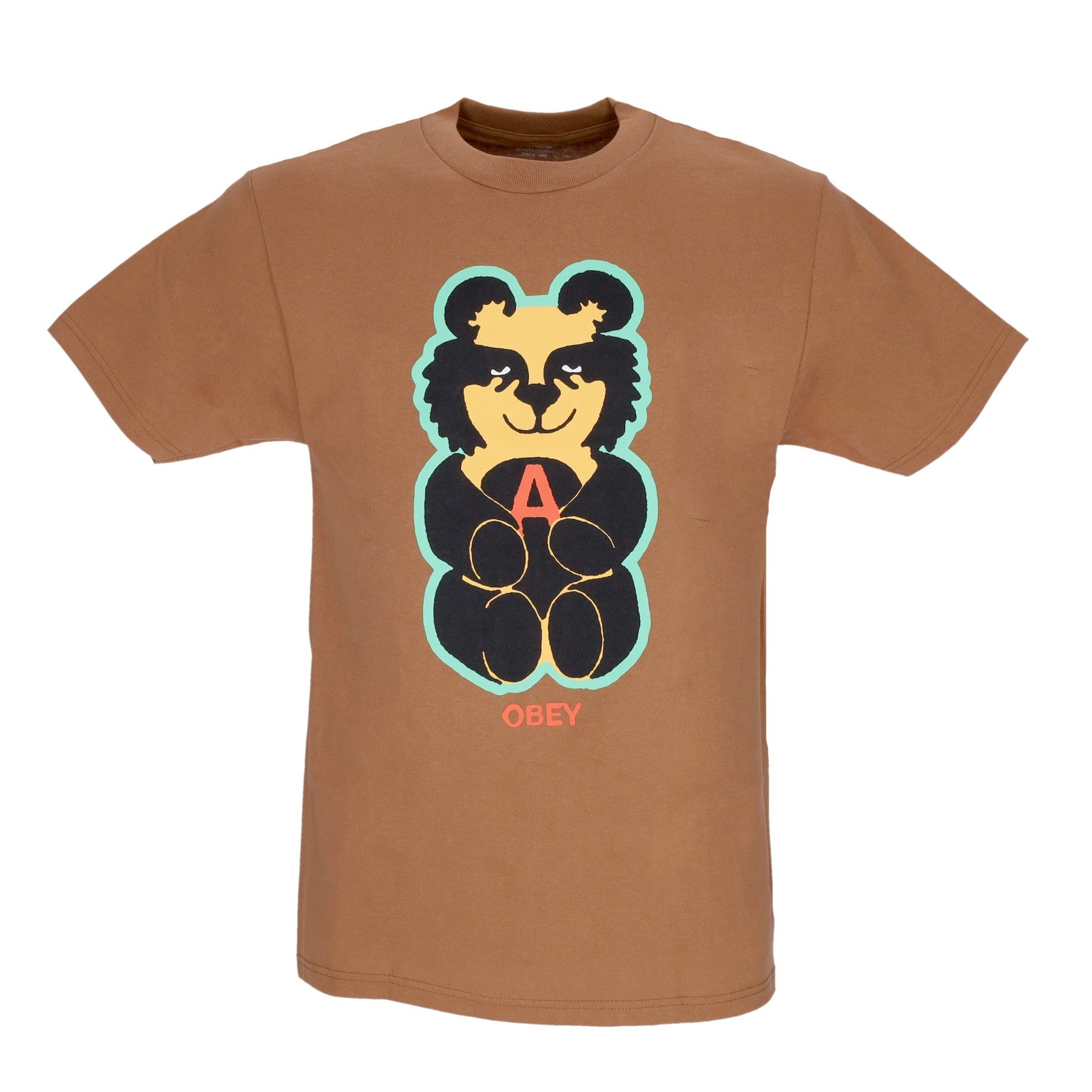 Obey, Maglietta Uomo Teddy Classic Tee, Brown Sugar