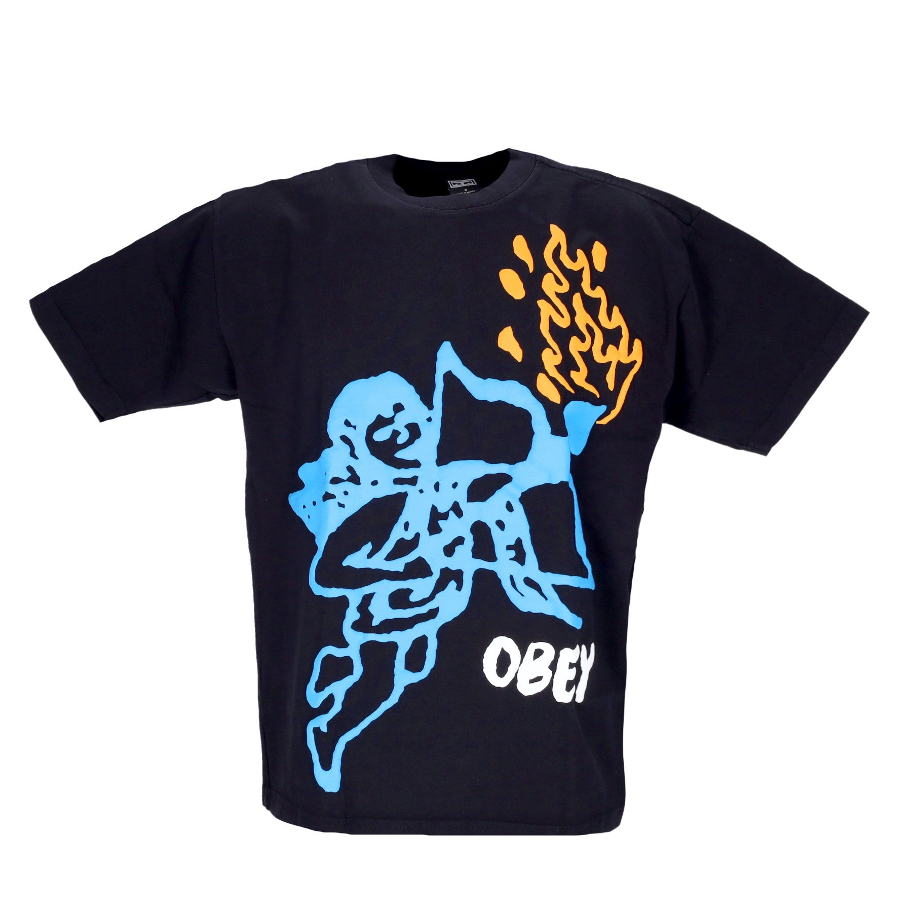 Obey, Maglietta Uomo Love Cherub Heavyweight Tee, Off Black